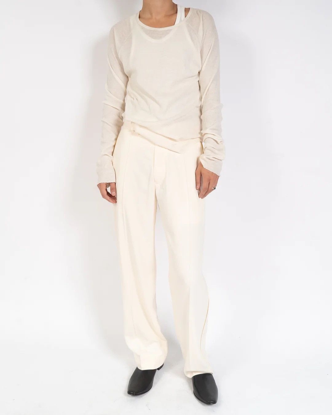 Haider Ackermann SS19 Beige Side Striped Viscose Trousers Size US 28 / EU 44 - 1 Thumbnail