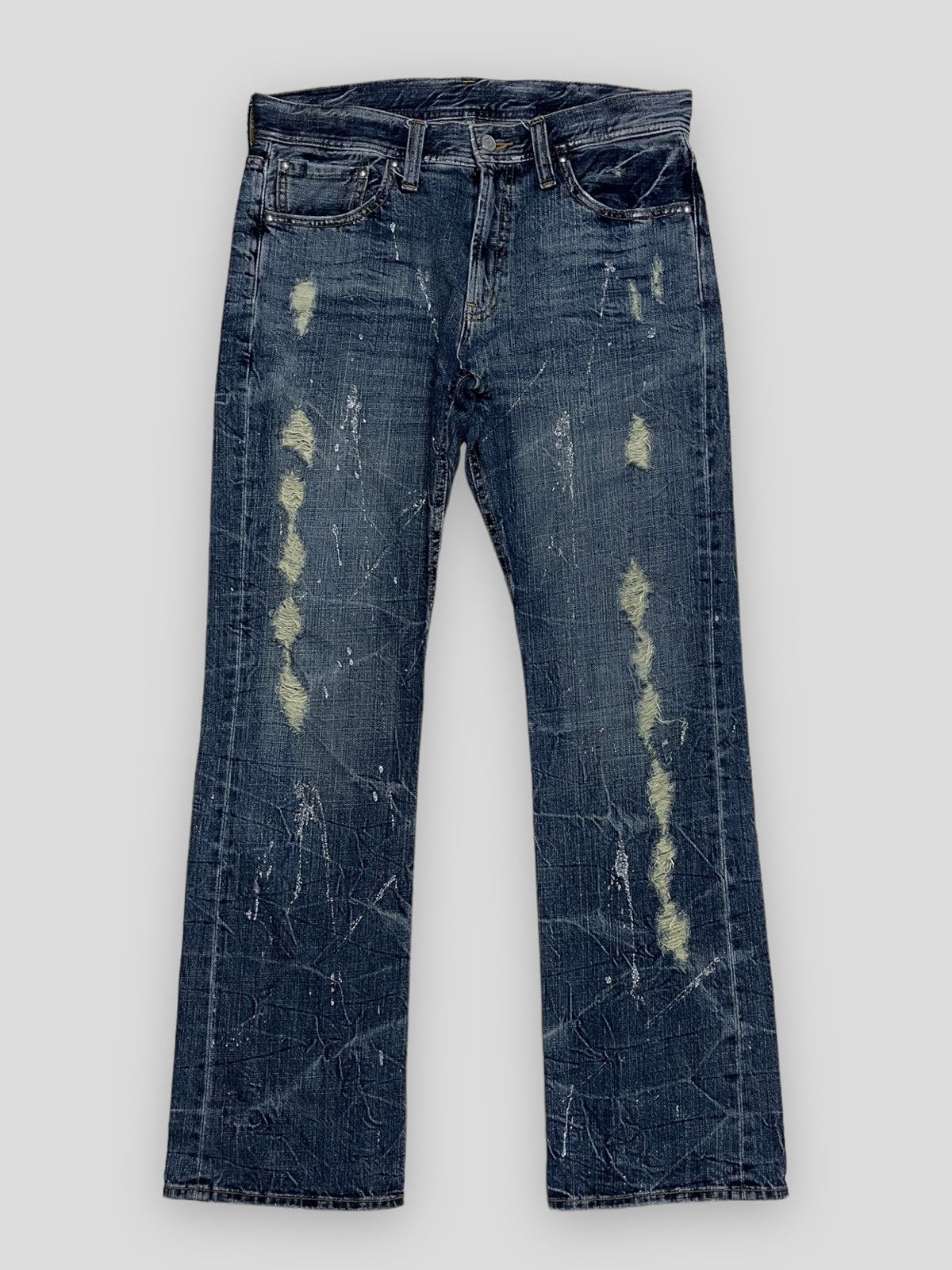 image of Beauty Beast x Vintage Send Offer Vintage Japan Semantic Distressed Flared Denim, Men's (Size 32)