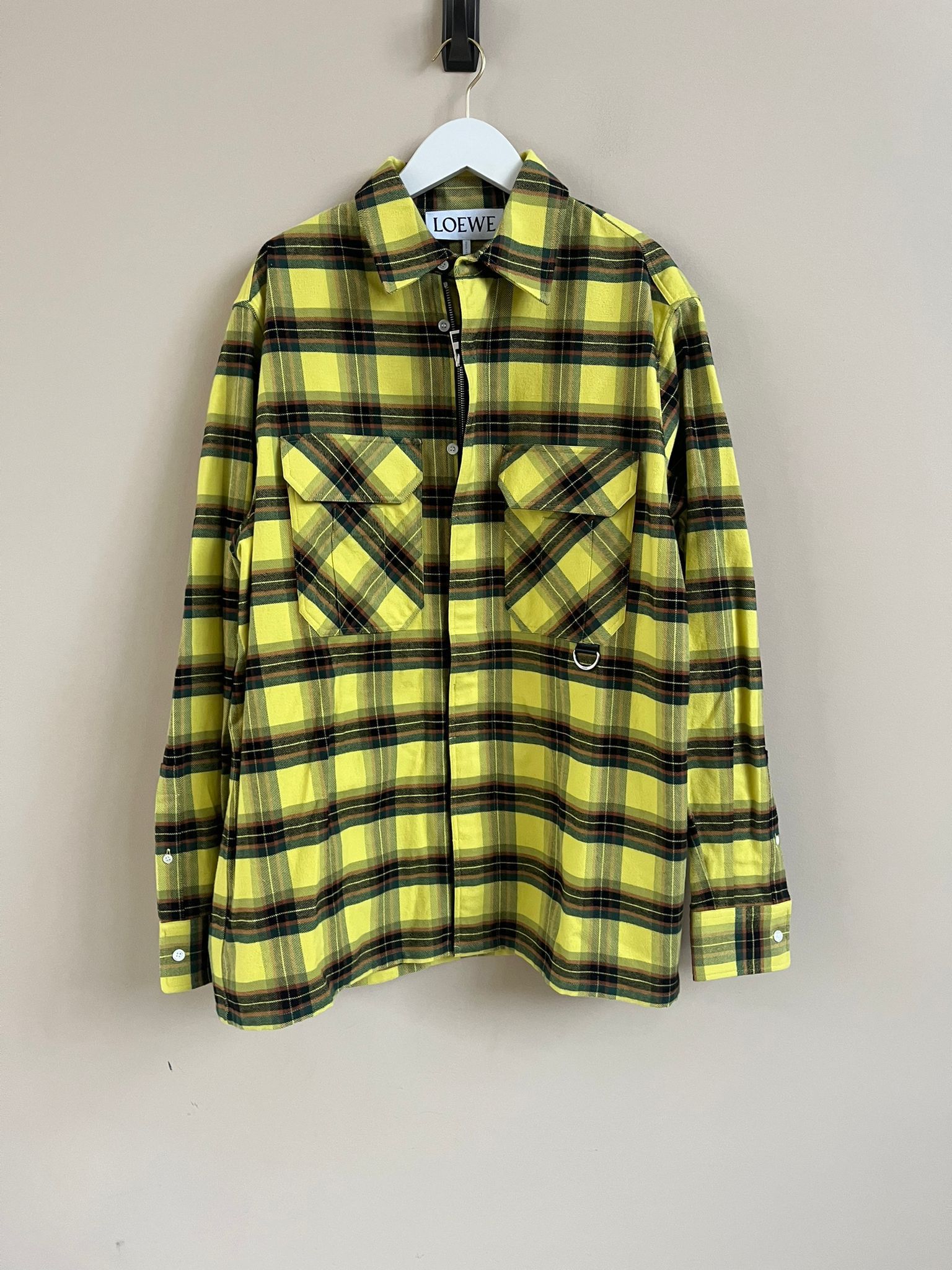 Loewe Check Flannel Shirt in Yellow Black Size US M / EU 48-50 / 2 - 12 Thumbnail