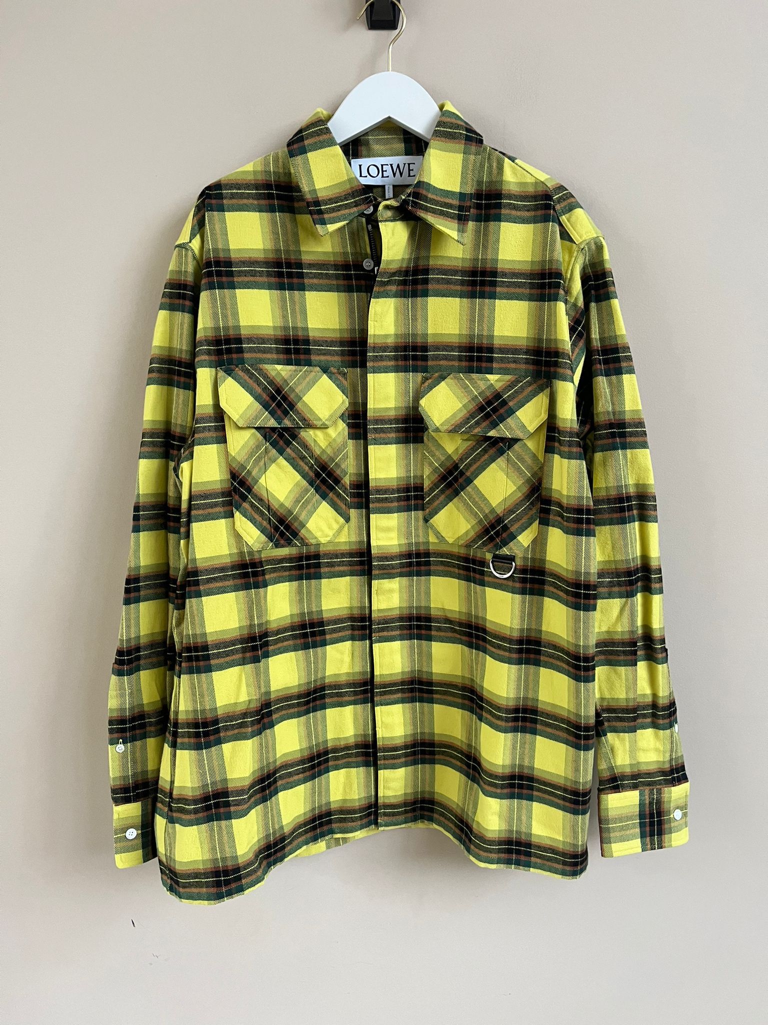 Loewe Check Flannel Shirt in Yellow Black Size US M / EU 48-50 / 2 - 4 Thumbnail