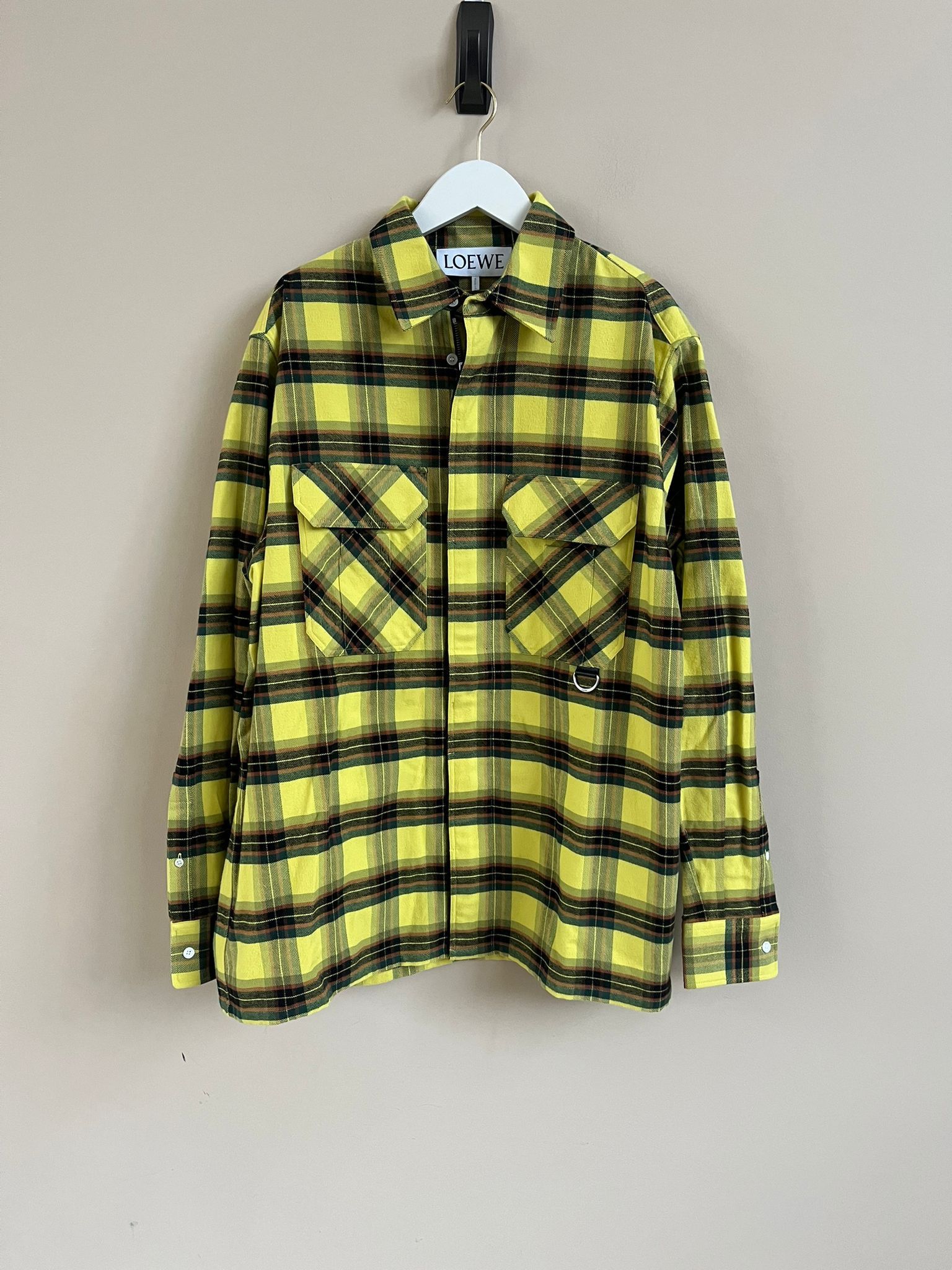 Loewe Check Flannel Shirt in Yellow Black Size US M / EU 48-50 / 2 - 2 Thumbnail