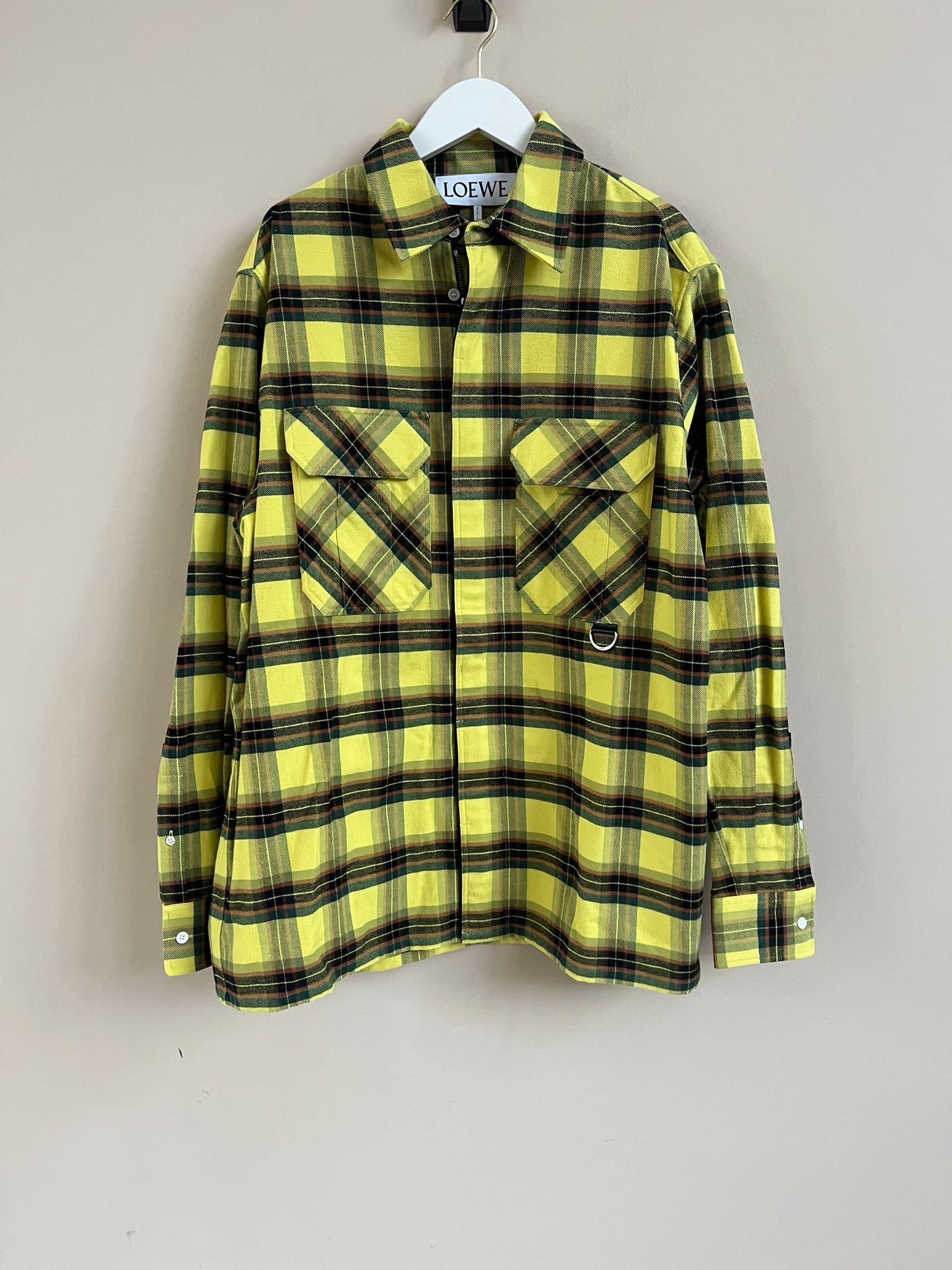 Loewe Check Flannel Shirt in Yellow Black Size US M / EU 48-50 / 2 - 1 Thumbnail