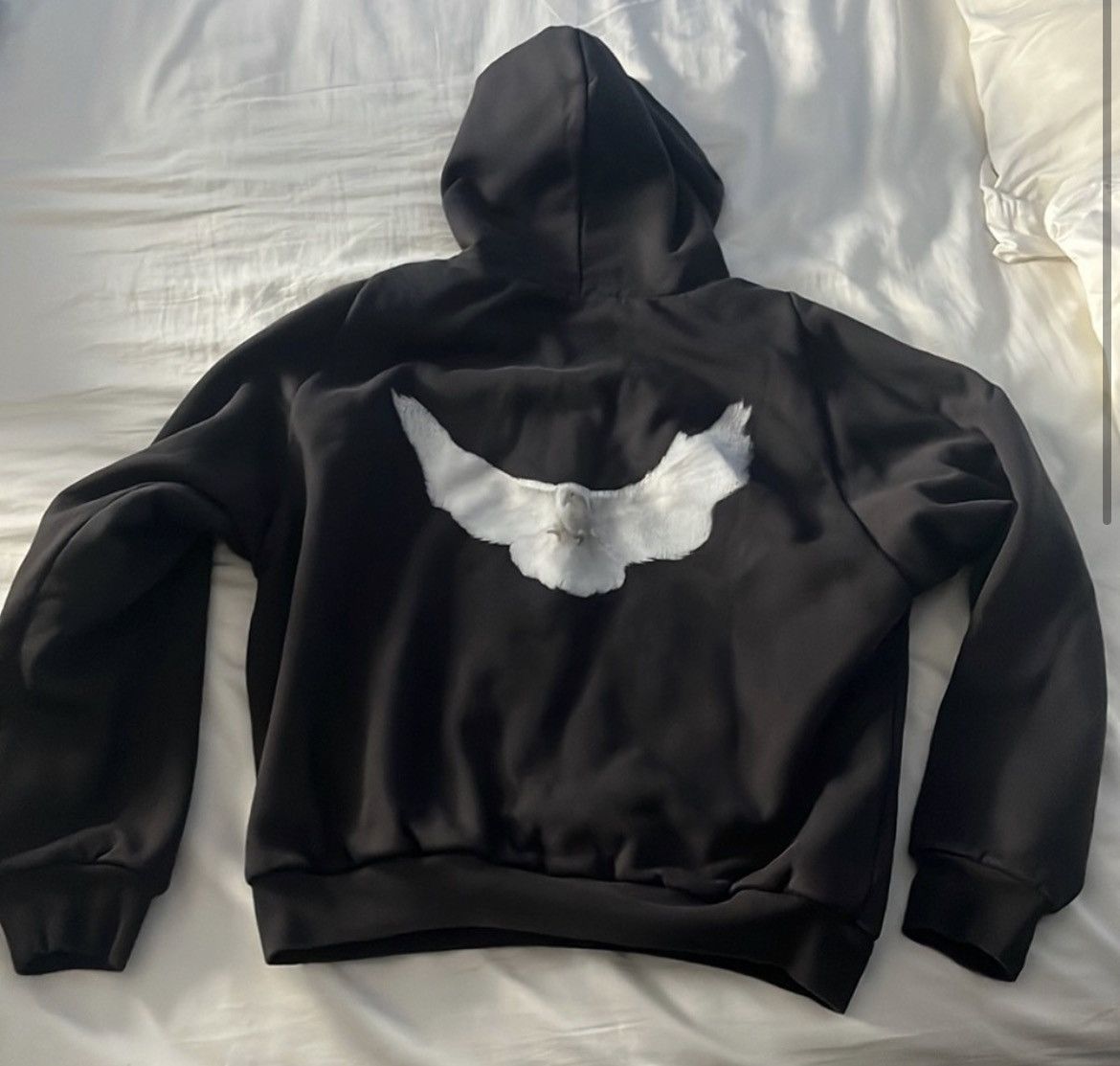 image of Yeezy Gap Dove Shrunken Hoodie in Black, Men's (Size Large)