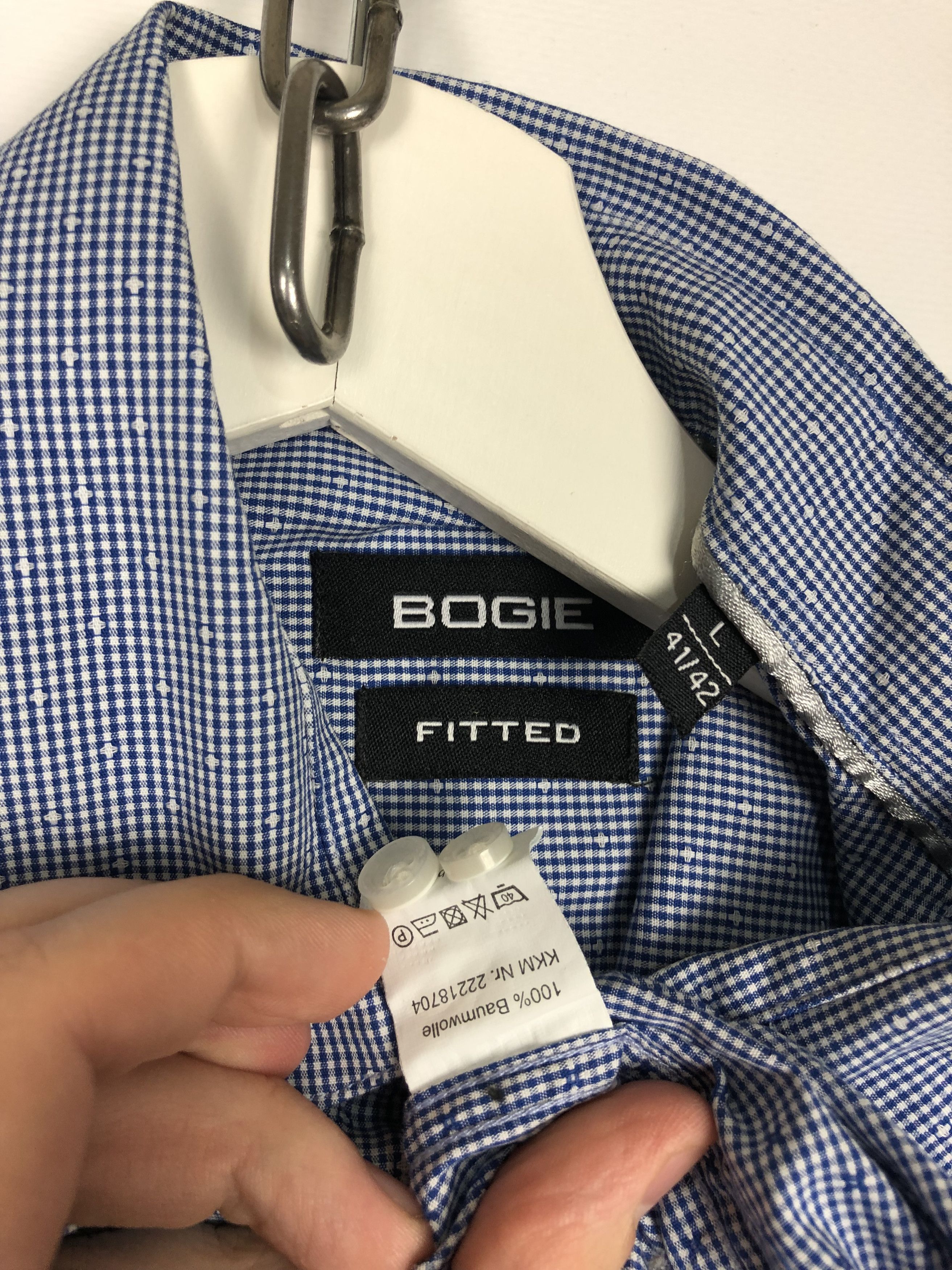 Other BOGIE BASIC SHIRT FITTED STYLE BLUE CHECK SIZE L Size US L / EU 52-54 / 3 - 6 Thumbnail