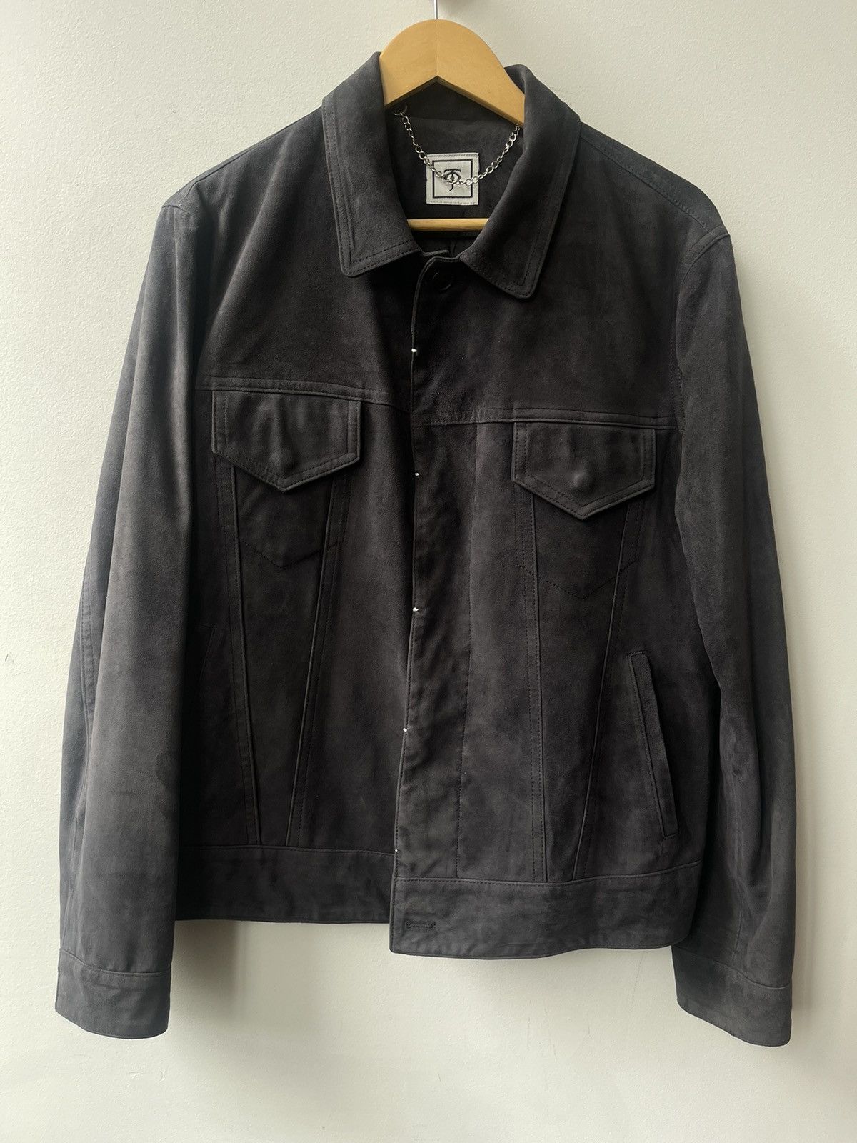 image of Falcon Garments x Temple Of Jawnz Navy Suede Type 3 (T3) in Grey, Men's (Size Large)