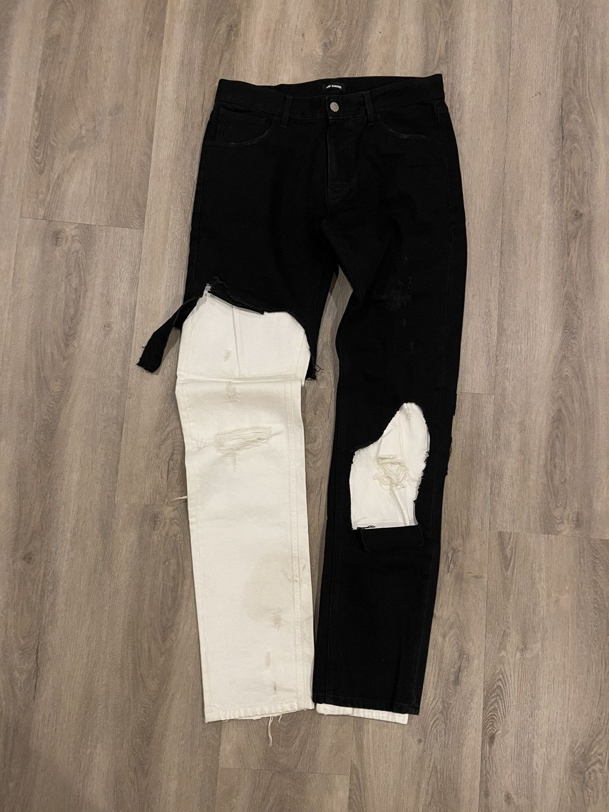 Raf Simons Destroyed Double Layer Denim