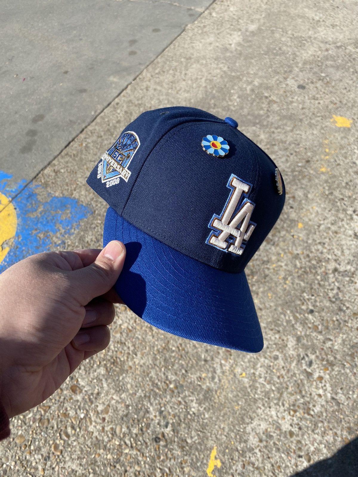 New Era Streetwear Inspired Murakami Fitted Hat Pin Blue Baby Size ONE SIZE - 4 Thumbnail