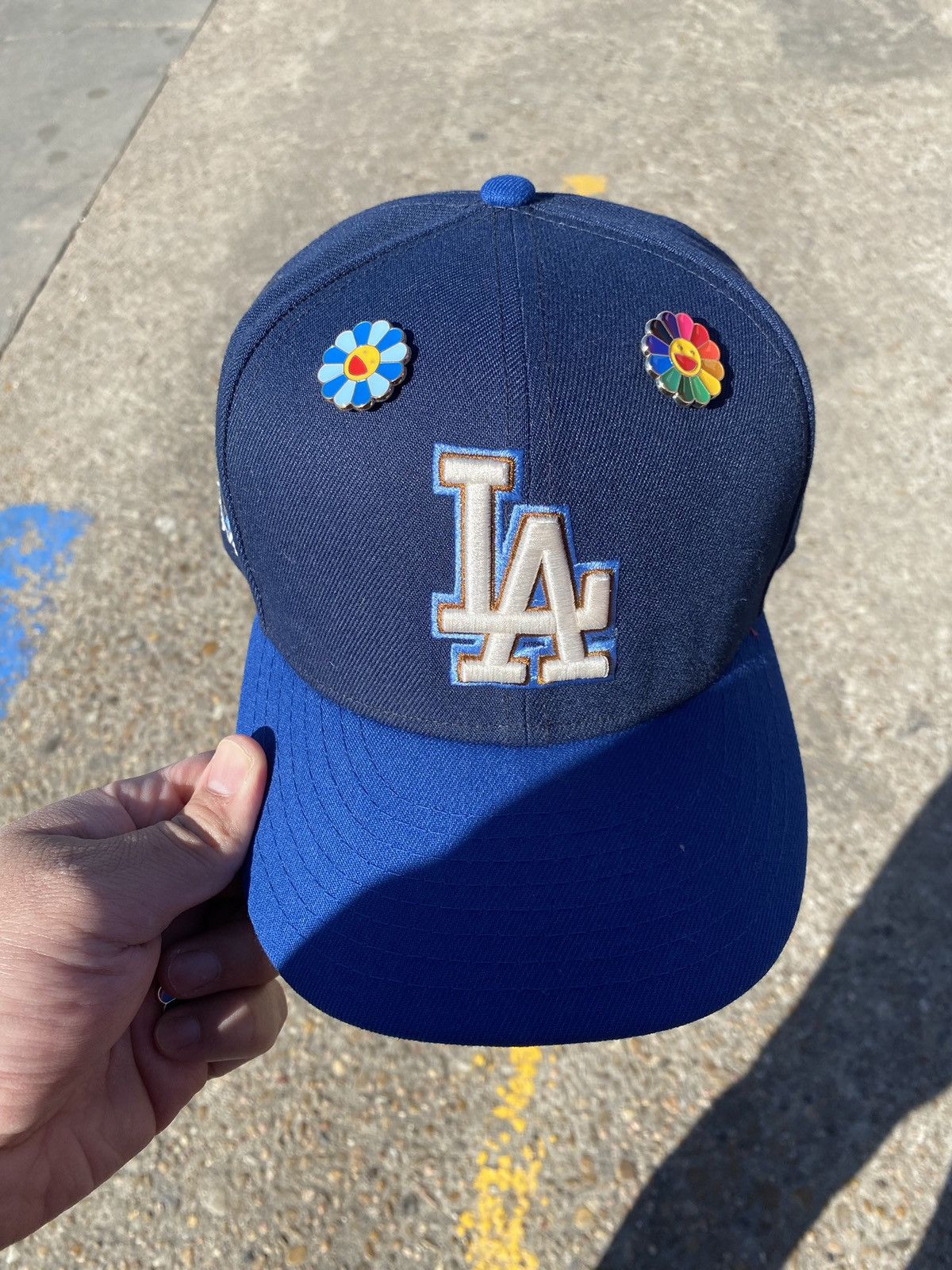 New Era Streetwear Inspired Murakami Fitted Hat Pin Blue Baby Size ONE SIZE - 3 Thumbnail