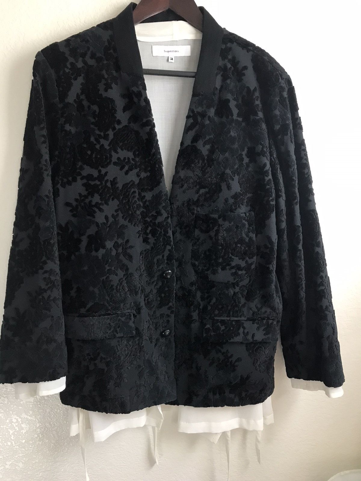 Sasquatchfabrix Kimono Floral Velvet Blazer | Grailed