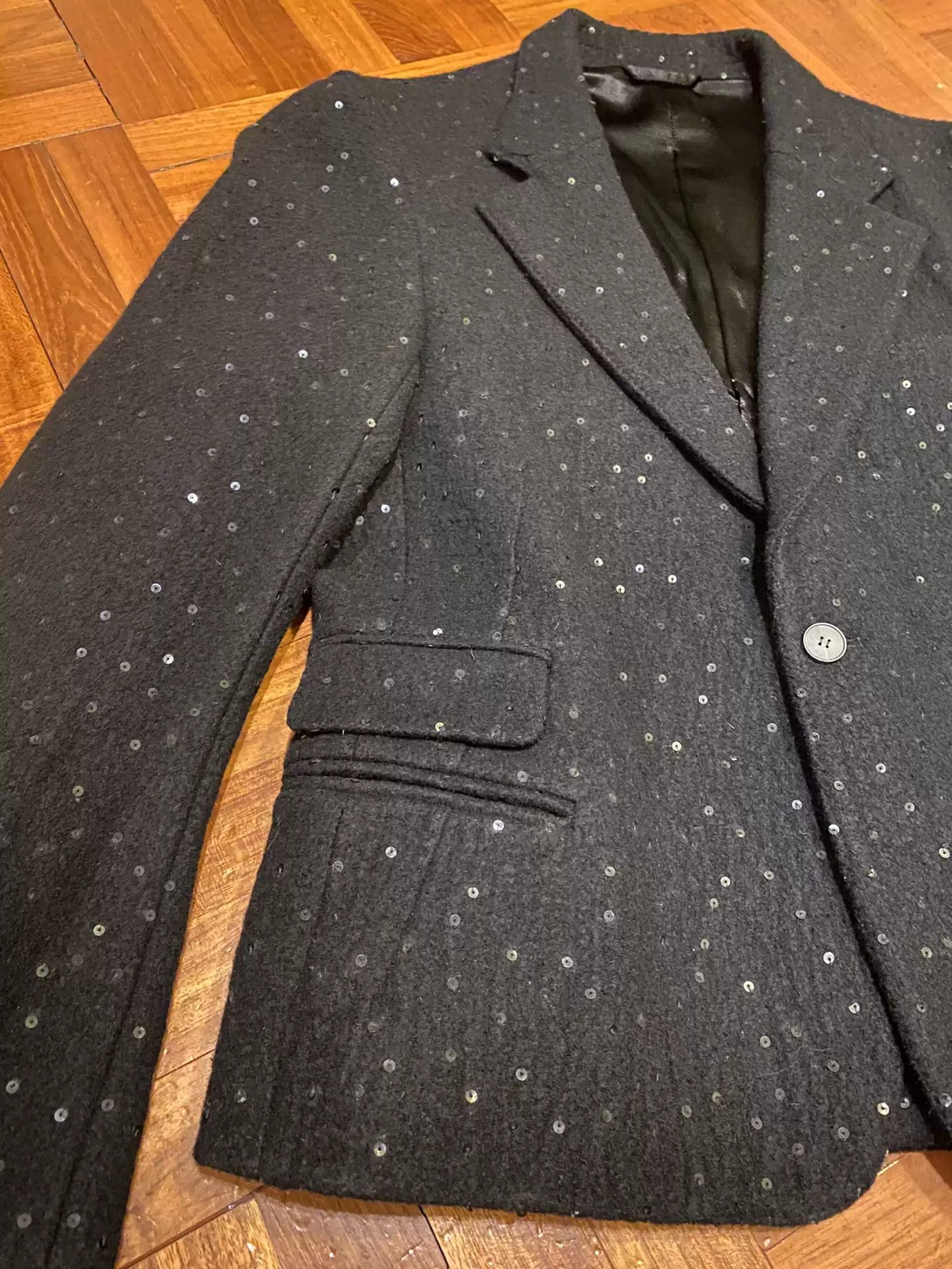 Haider Ackermann Haider Ackermann Fw 15 Black Sequin Jacket Size M Size US M / EU 48-50 / 2 - 3 Thumbnail