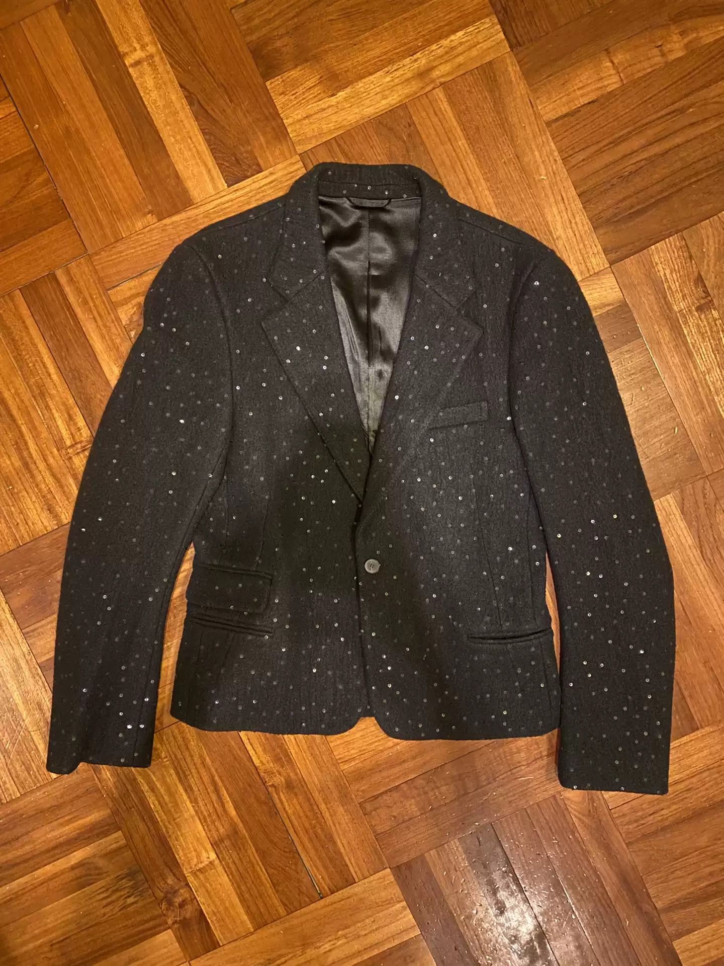Haider Ackermann Haider Ackermann Fw 15 Black Sequin Jacket Size M Size US M / EU 48-50 / 2 - 1 Thumbnail