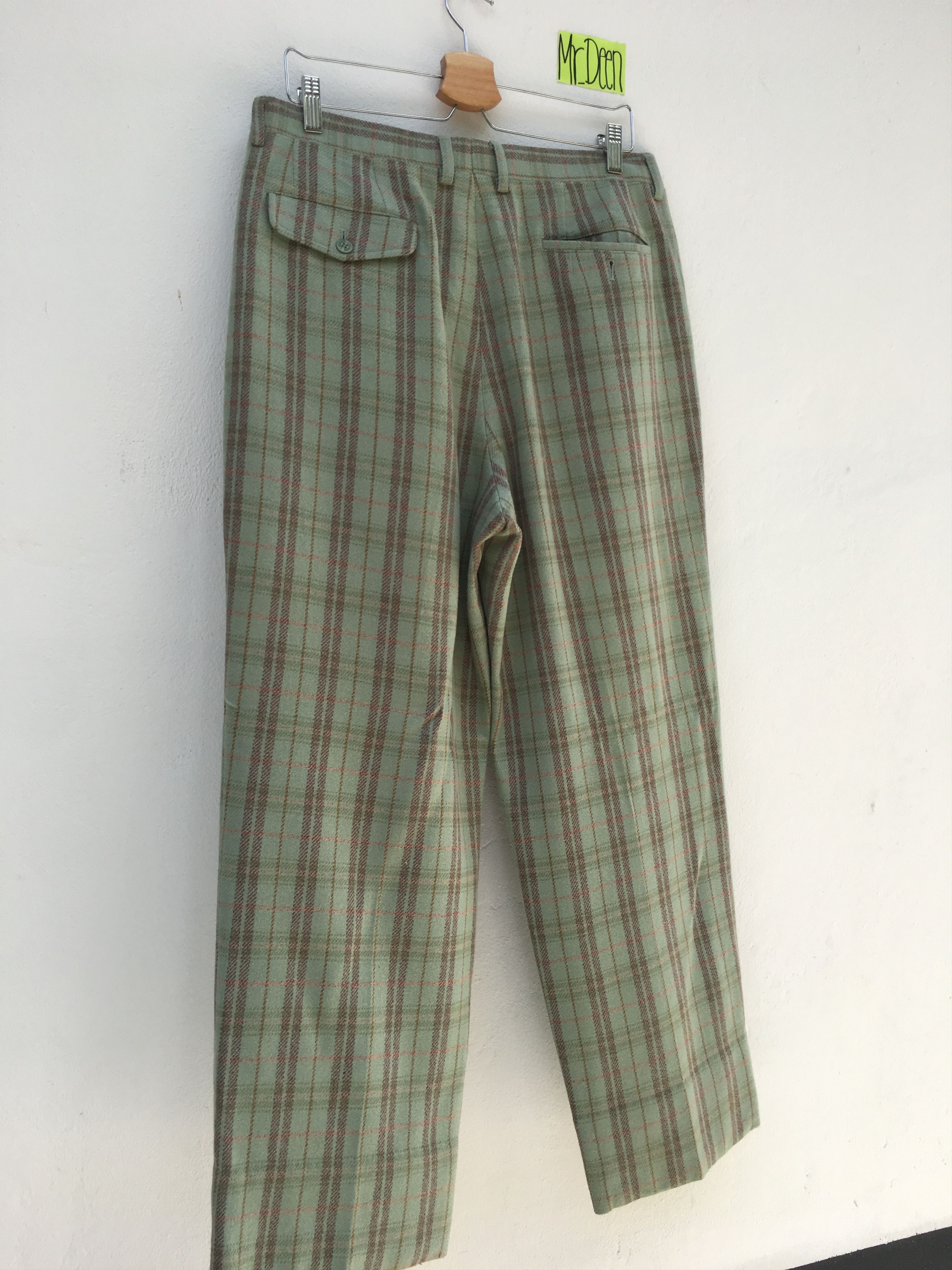 Lacoste Vintage 80s Tartan Casual Pants Chemise Lacoste Size US 33 - 9 Thumbnail