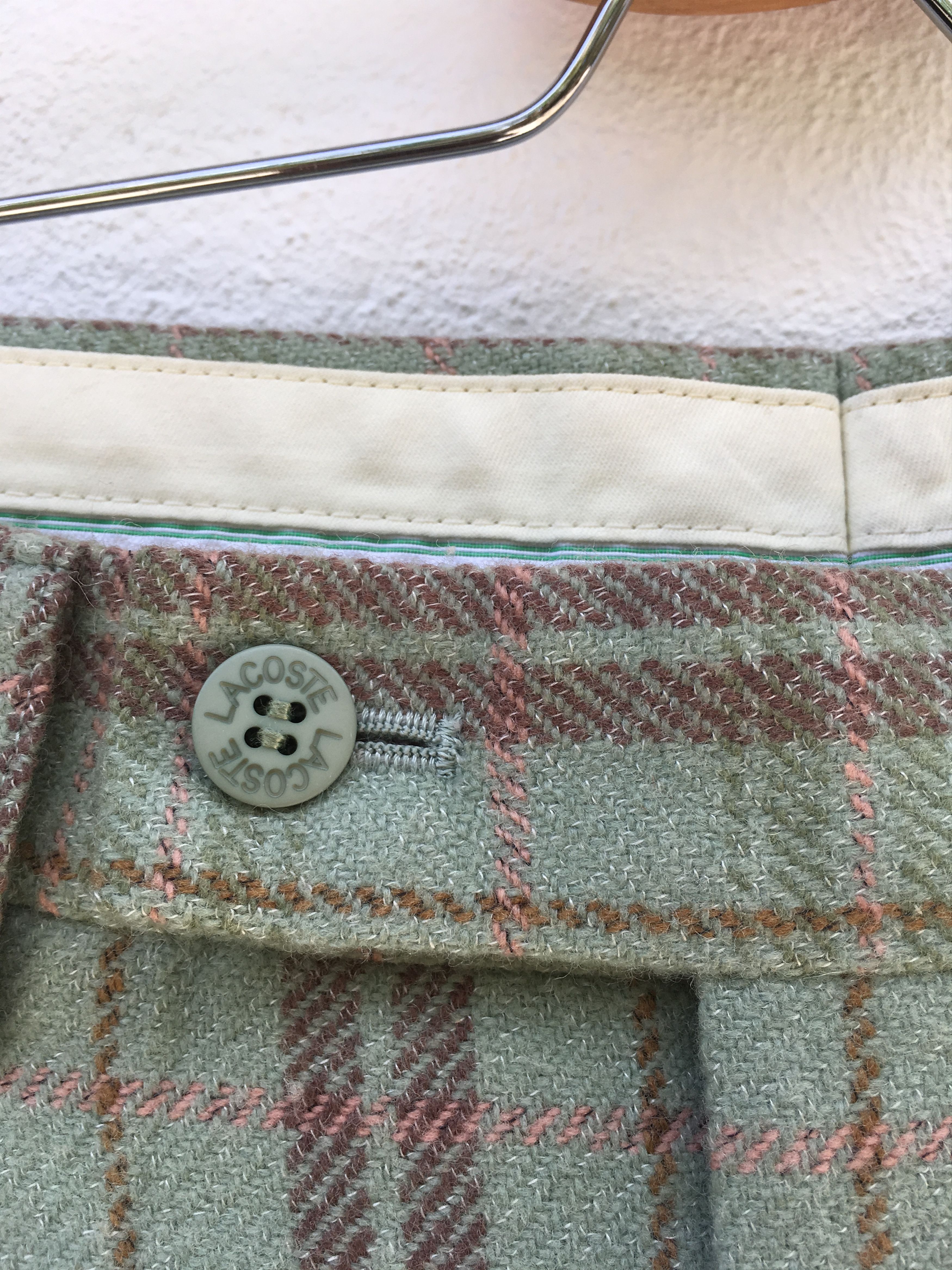 Lacoste Vintage 80s Tartan Casual Pants Chemise Lacoste Size US 33 - 7 Thumbnail
