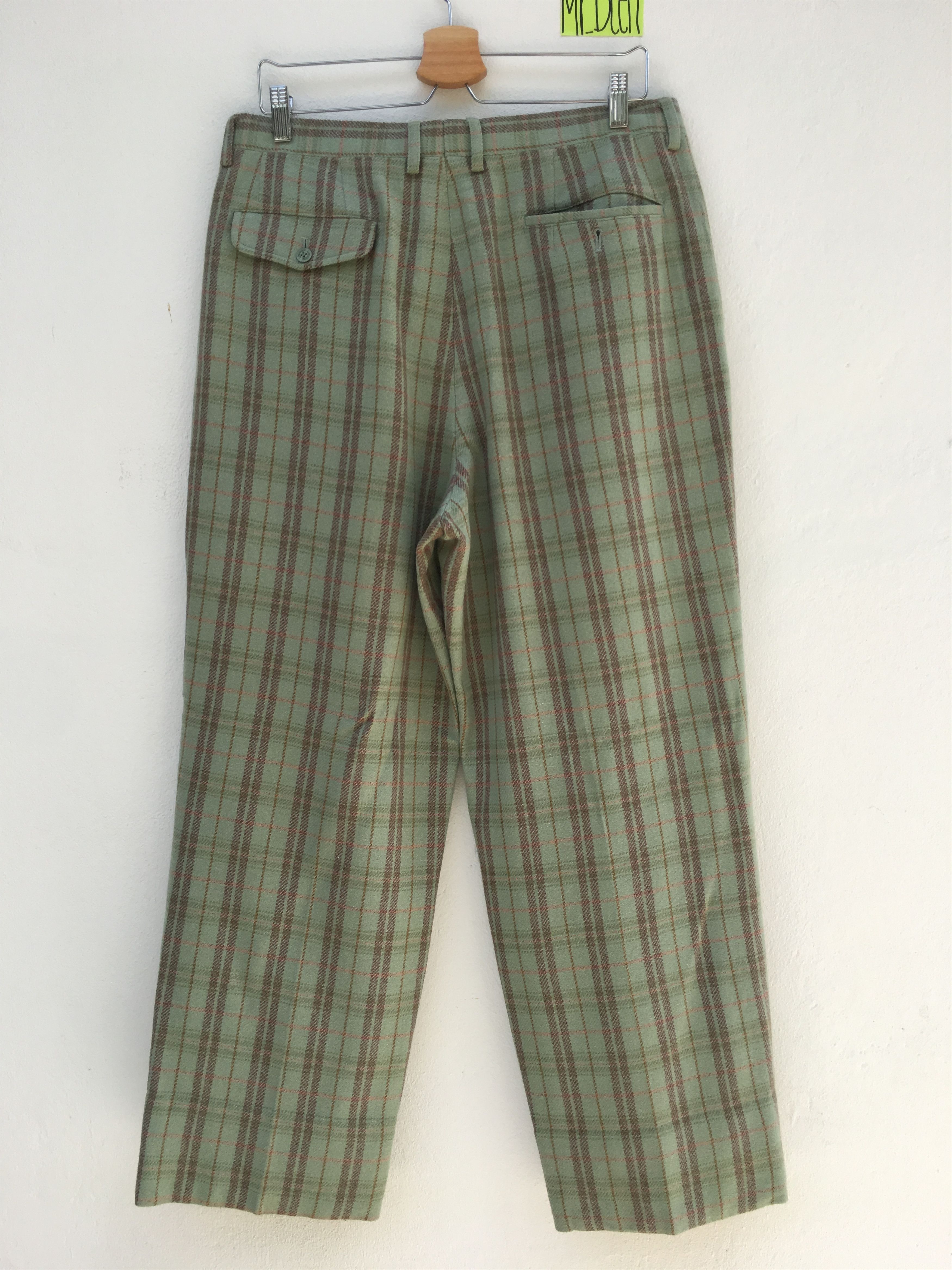 Lacoste Vintage 80s Tartan Casual Pants Chemise Lacoste Size US 33 - 8 Thumbnail