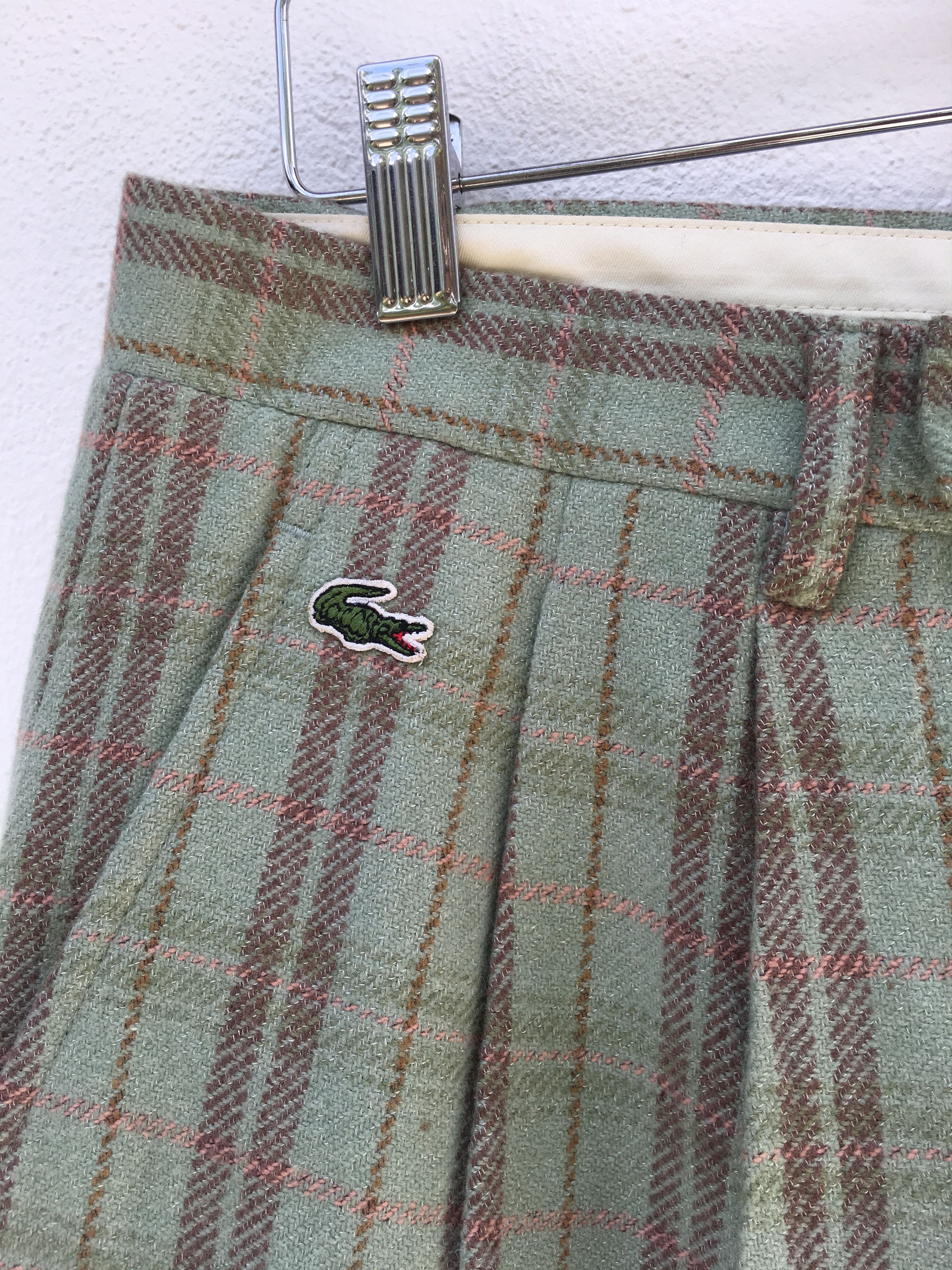 Lacoste Vintage 80s Tartan Casual Pants Chemise Lacoste Size US 33 - 6 Thumbnail