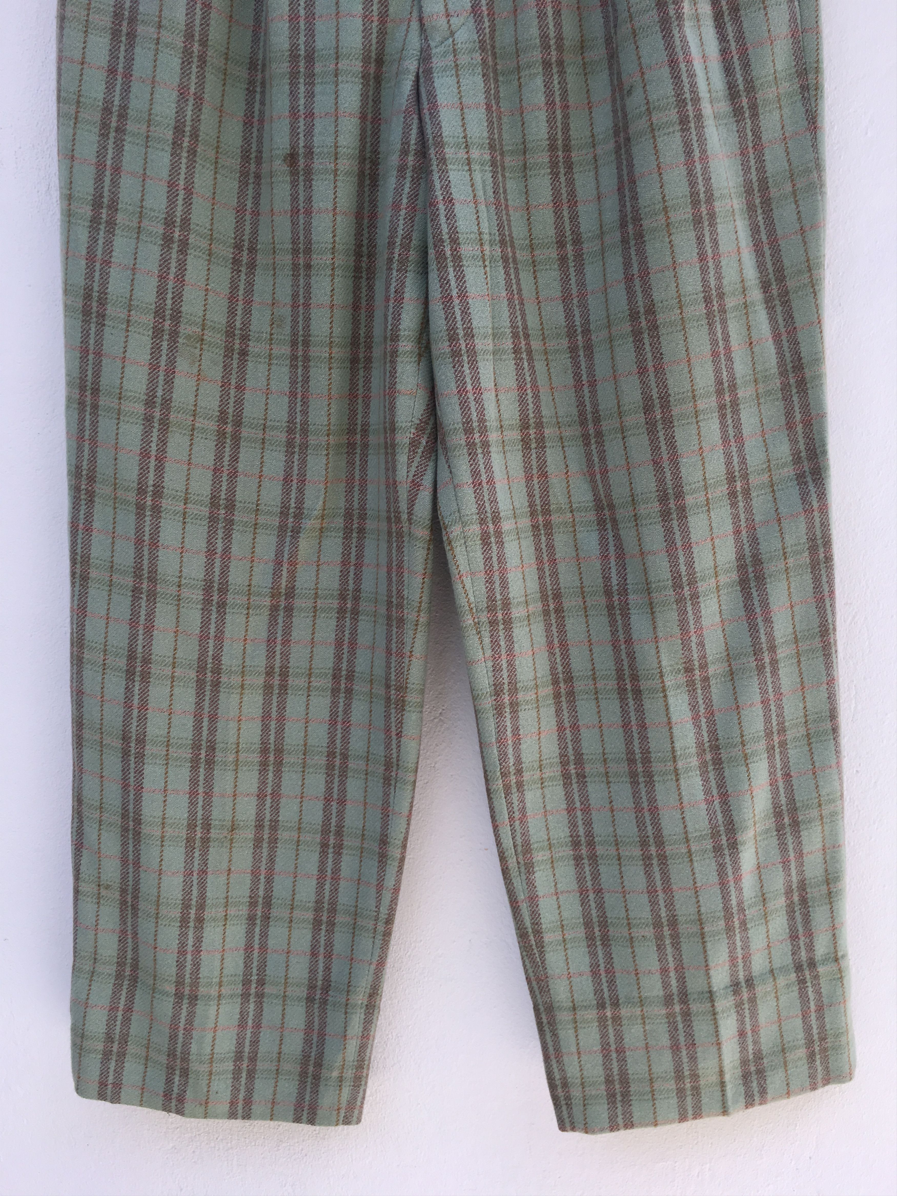 Lacoste Vintage 80s Tartan Casual Pants Chemise Lacoste Size US 33 - 5 Thumbnail