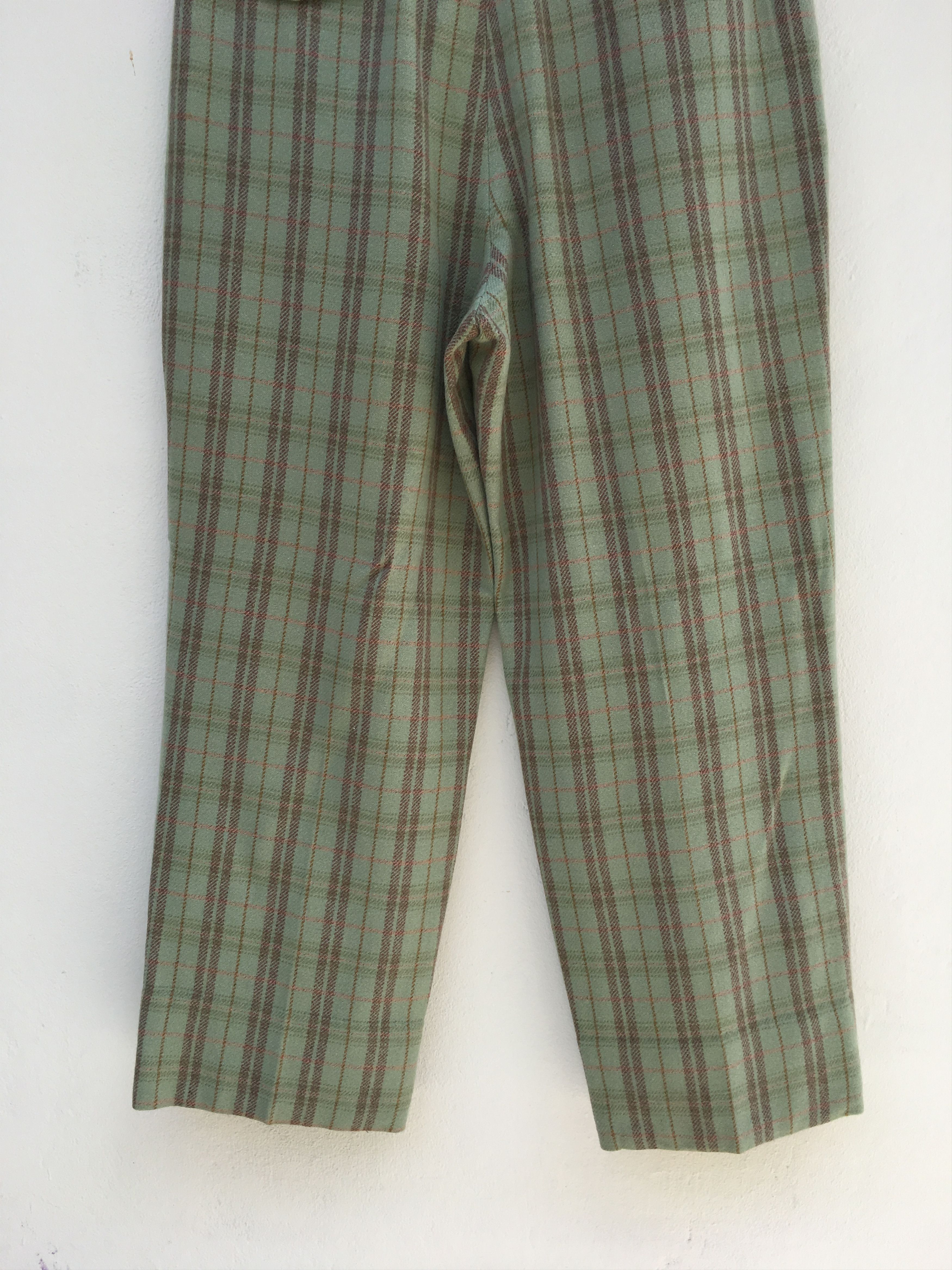 Lacoste Vintage 80s Tartan Casual Pants Chemise Lacoste Size US 33 - 12 Thumbnail