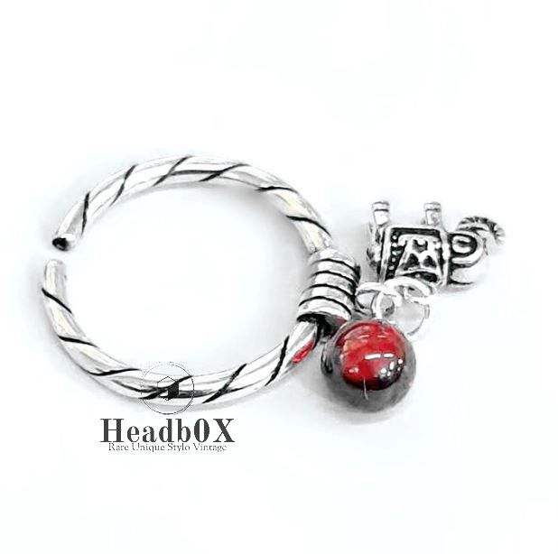 Japanese Brand Vintage Red Stone Elephant Ring Size ONE SIZE - 3 Thumbnail