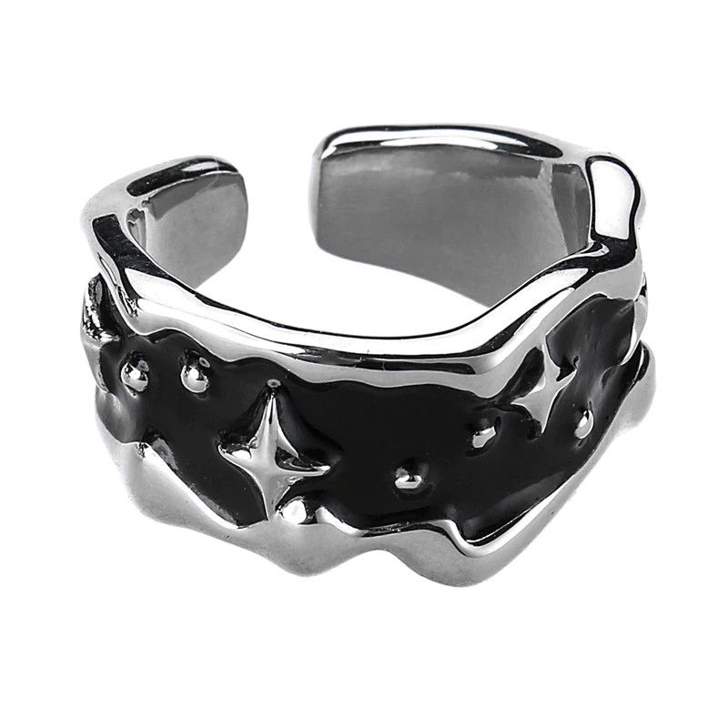 Jewelry 2pcs Stars Irregular Punk Ring Size ONE SIZE - 5 Thumbnail