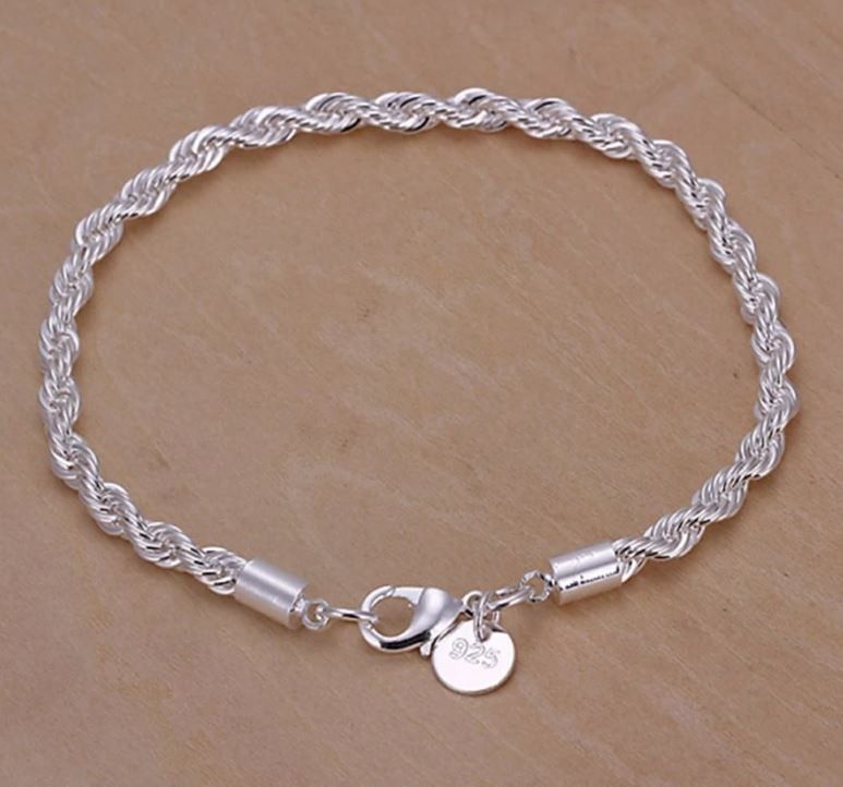 Jewelry 4MM Chain Twisted Rope Necklace Bracelet Size ONE SIZE - 3 Thumbnail