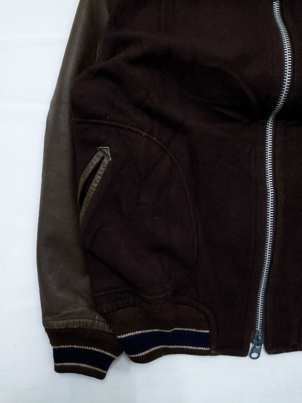 Japanese Brand Atelier Sab Japan Wool + Leather Varsity Jacket Size US L / EU 52-54 / 3 - 6 Thumbnail