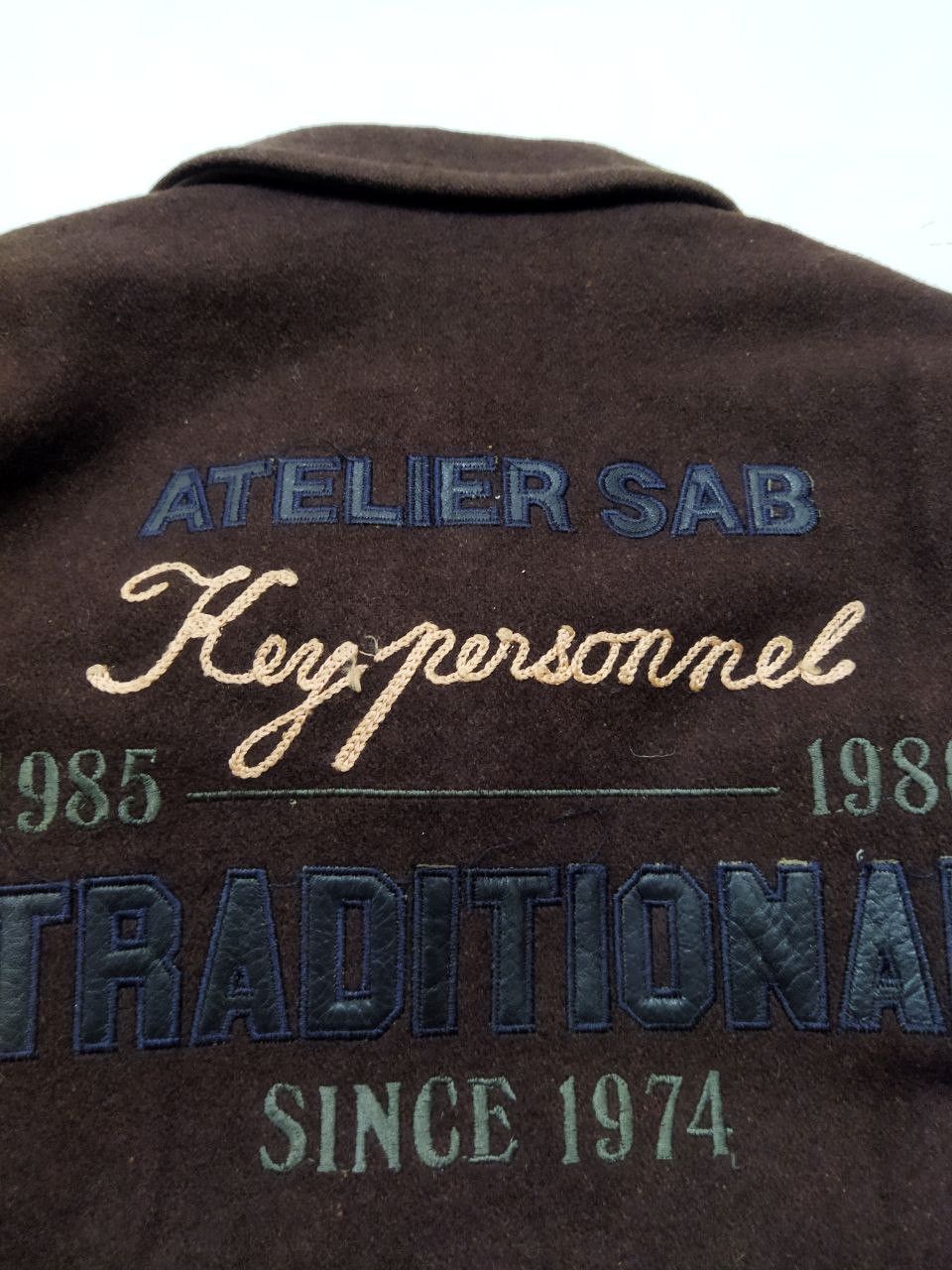 Japanese Brand Atelier Sab Japan Wool + Leather Varsity Jacket Size US L / EU 52-54 / 3 - 12 Thumbnail