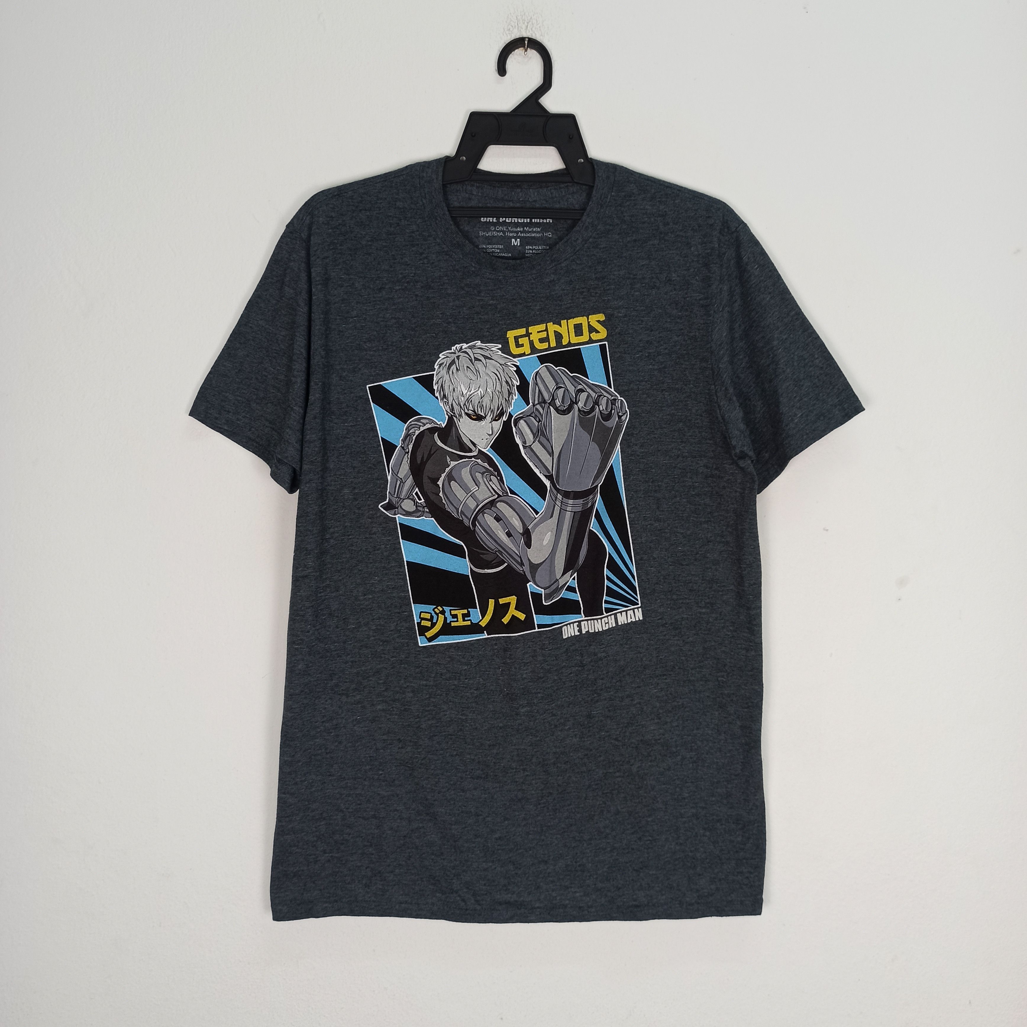 image of Anima Steals Anime One Punch Man " Genos" Promo Manga Tshirt in Grey, Men's (Size Medium)