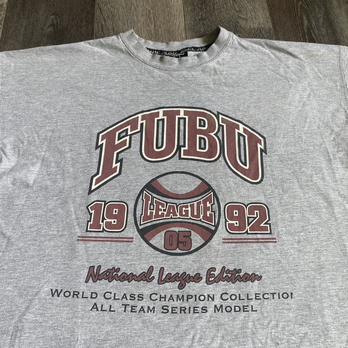 Fubu Vintage 1990s Fubu National League Edition Graphic Logo Tee Size US XL / EU 56 / 4 - 2 Thumbnail