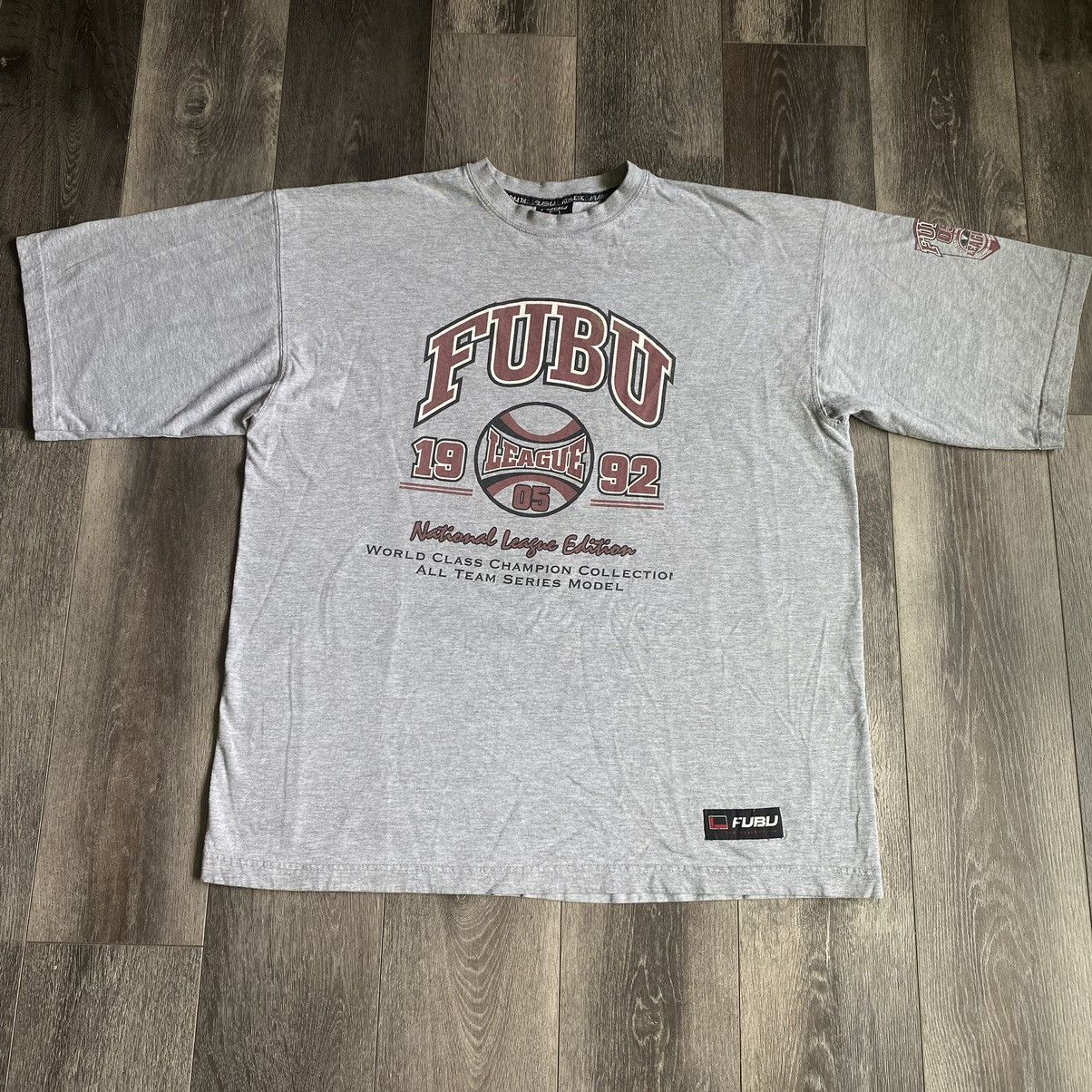 Fubu Vintage 1990s Fubu National League Edition Graphic Logo Tee Size US XL / EU 56 / 4 - 1 Thumbnail