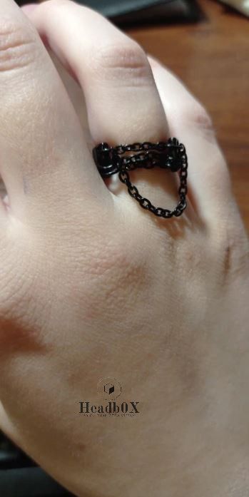 Jewelry Black Color Chain Ring Size ONE SIZE - 4 Thumbnail