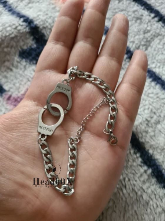 Vintage Handcuffs Lettering Freedom Bracelet Size ONE SIZE - 3 Thumbnail