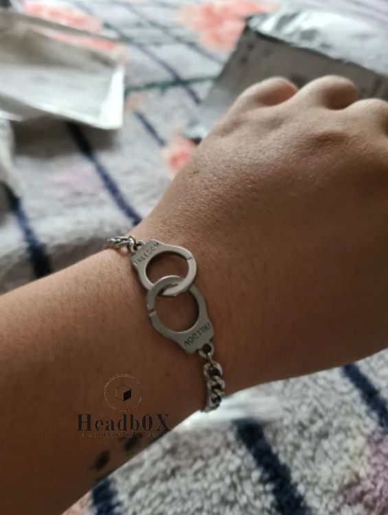 Vintage Handcuffs Lettering Freedom Bracelet Size ONE SIZE - 2 Thumbnail