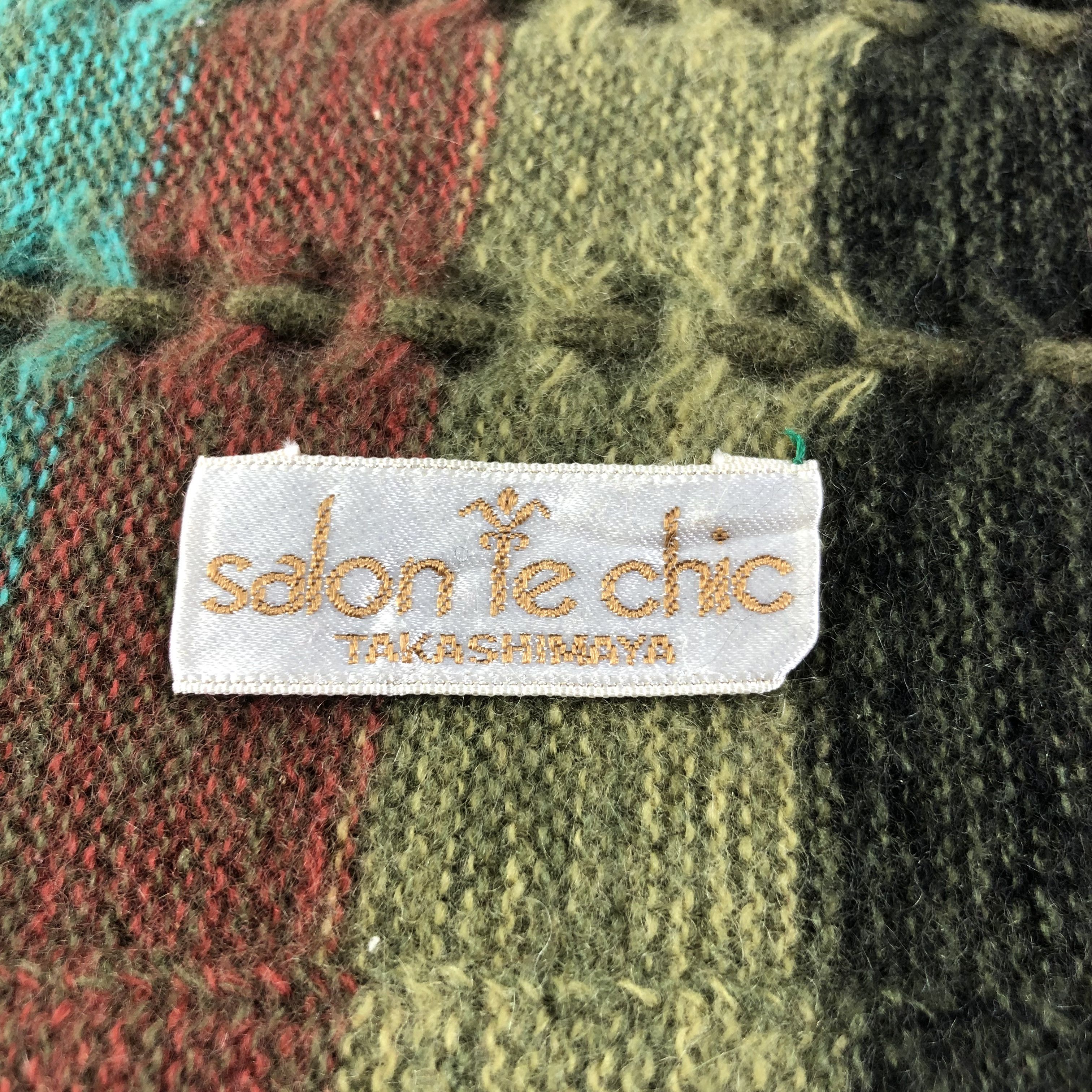 Vintage Salon de Chic Takashimaya Striped Angora Scarf Muffler V1492 Size ONE SIZE - 4 Thumbnail