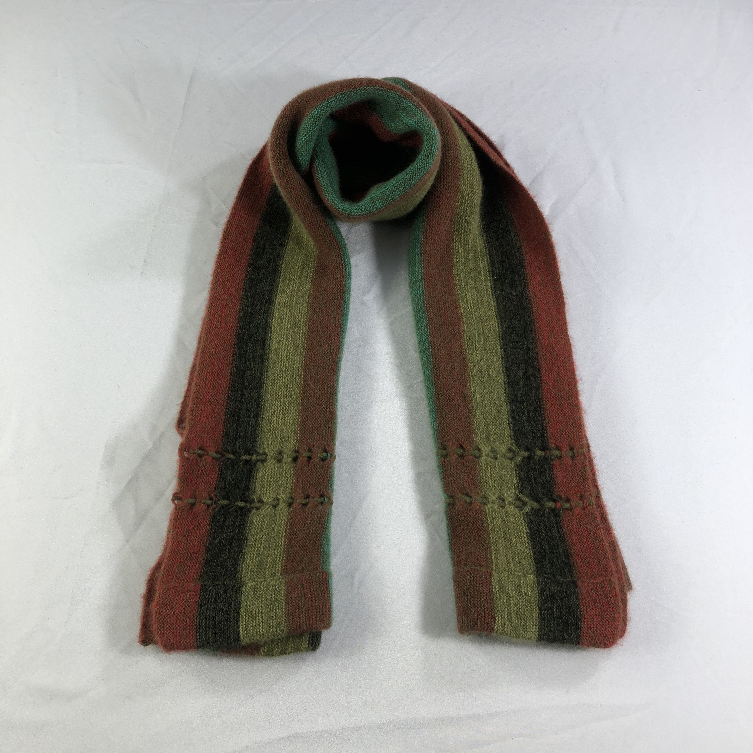 Vintage Salon de Chic Takashimaya Striped Angora Scarf Muffler V1492 Size ONE SIZE - 1 Thumbnail