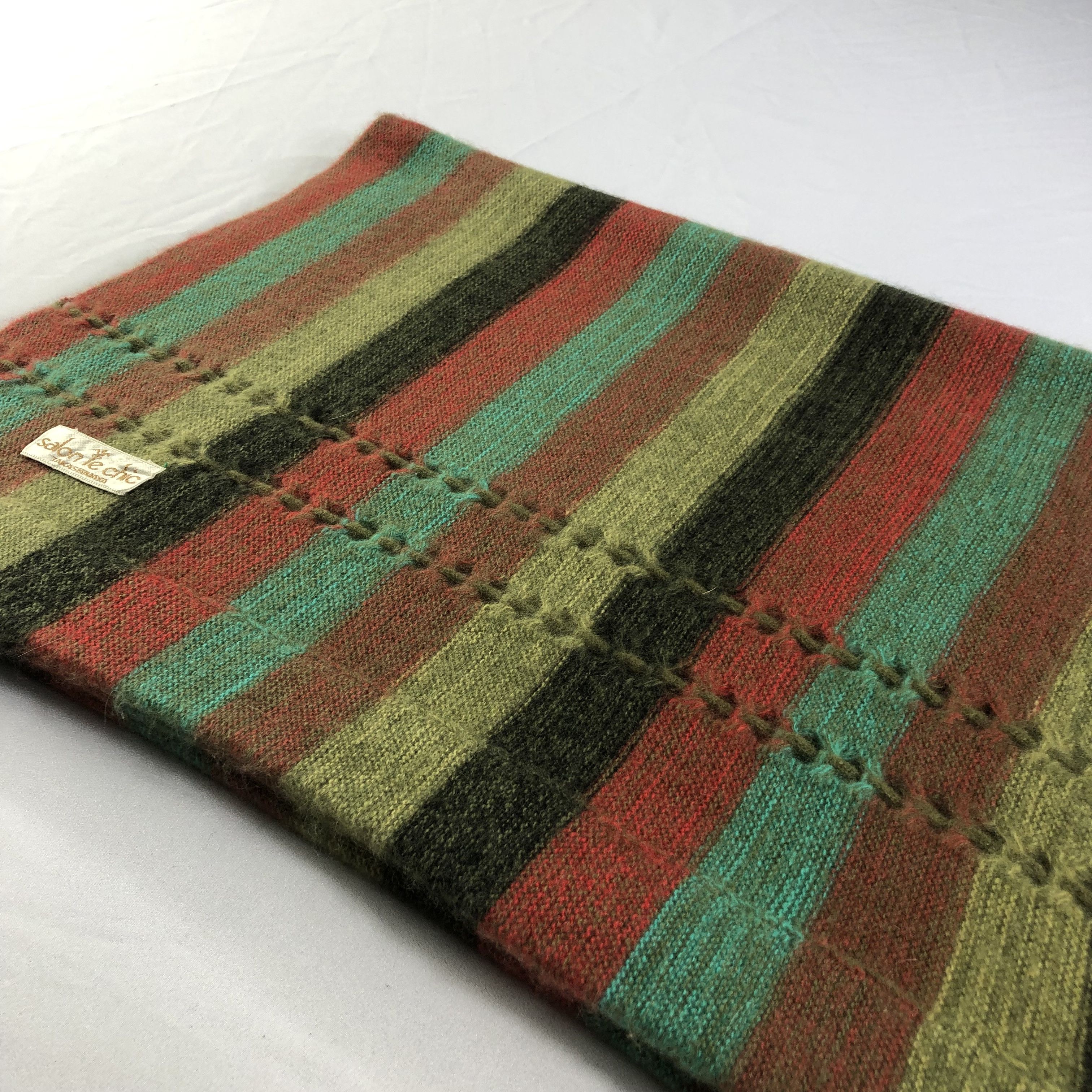 Vintage Salon de Chic Takashimaya Striped Angora Scarf Muffler V1492 Size ONE SIZE - 3 Thumbnail