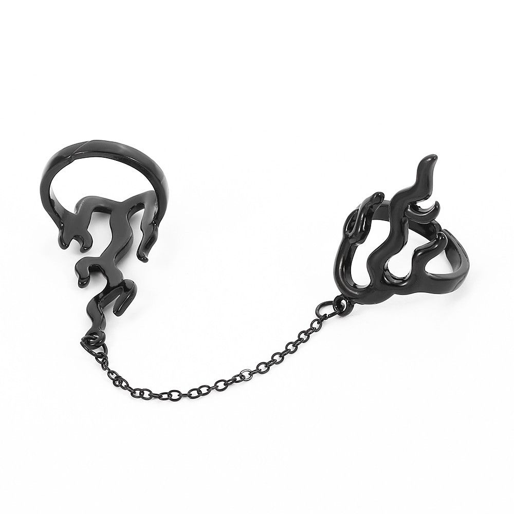 Jewelry Harajuku Style Fashion Flame Chain Rings Size ONE SIZE - 3 Thumbnail