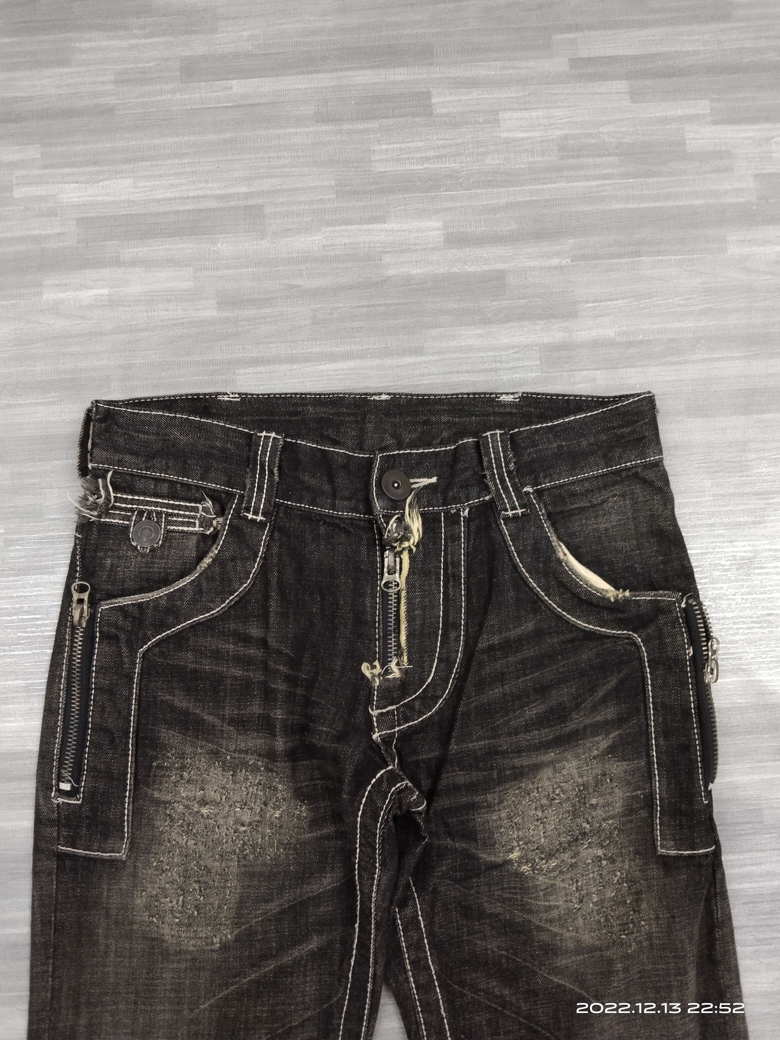 Japanese Brand SUPER SICK WASHED BLACK TRIM CO,LTD. DENIM PANTS Size US 30 / EU 46 - 4 Thumbnail