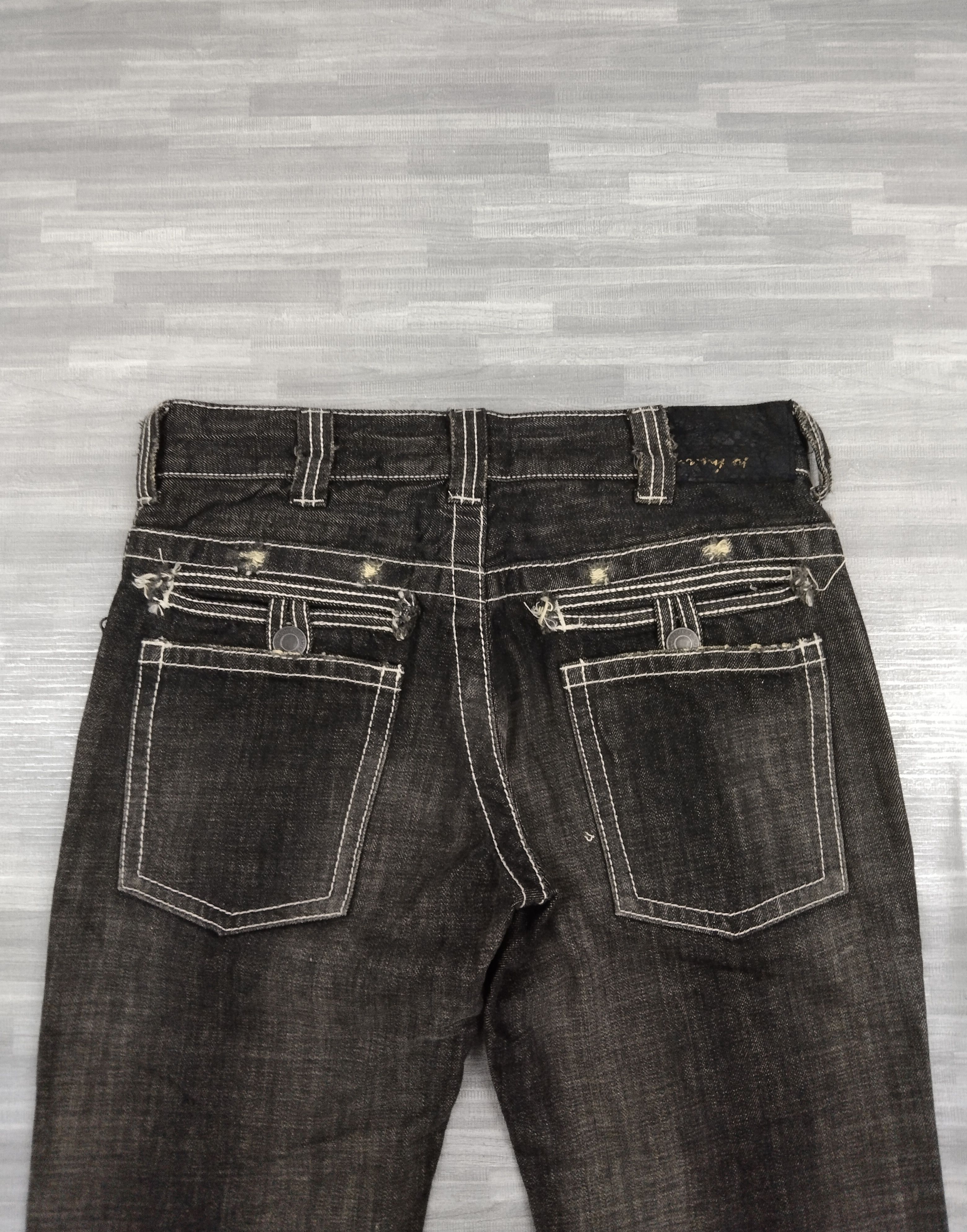 Japanese Brand SUPER SICK WASHED BLACK TRIM CO,LTD. DENIM PANTS Size US 30 / EU 46 - 5 Thumbnail