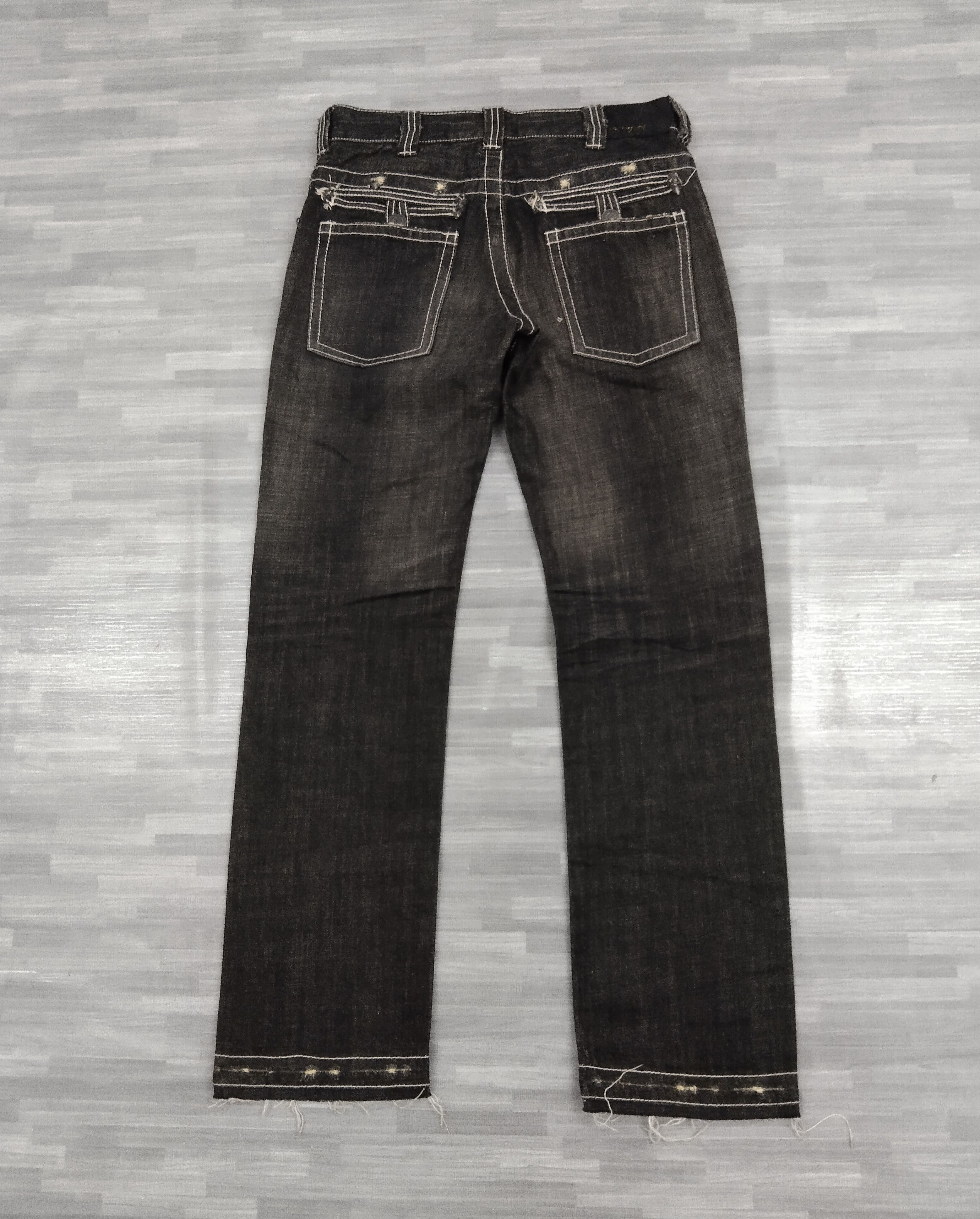 Japanese Brand SUPER SICK WASHED BLACK TRIM CO,LTD. DENIM PANTS Size US 30 / EU 46 - 3 Thumbnail