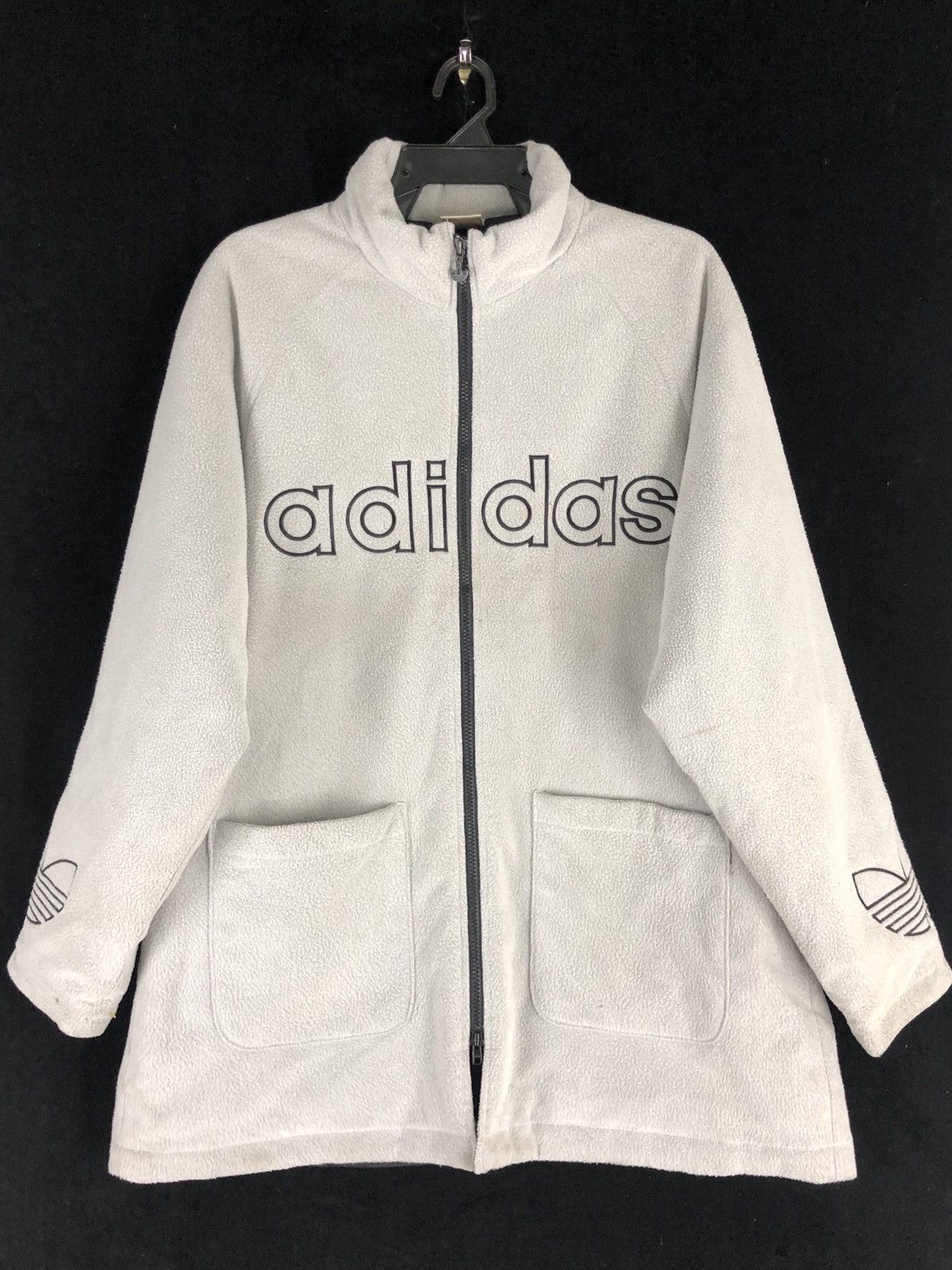 Adidas × Vintage 90s Vintage Adidas Fleece Big Logo Zip Pullover Sweatshirt Size US XL / EU 56 / 4 - 1 Thumbnail