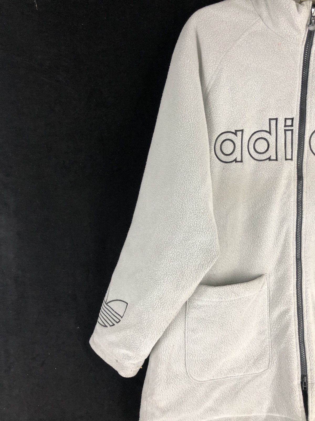 Adidas × Vintage 90s Vintage Adidas Fleece Big Logo Zip Pullover Sweatshirt Size US XL / EU 56 / 4 - 3 Thumbnail