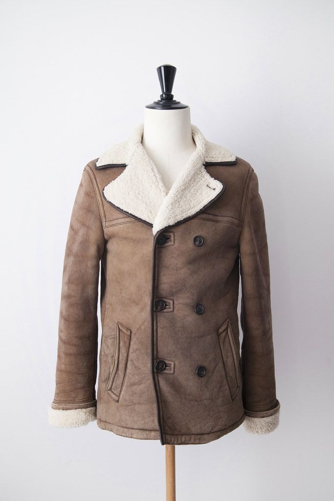 image of Prada Aw05 Shearling Coat in Brown, Men's (Size Small)