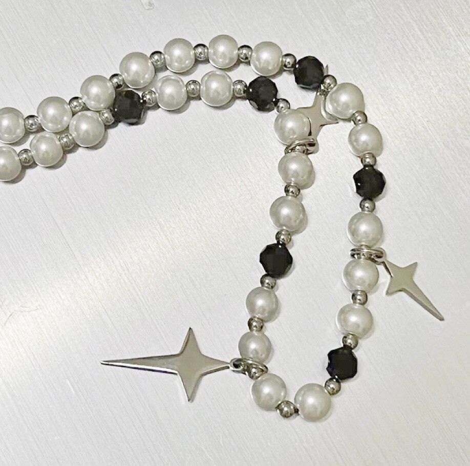 Japanese Brand × Jewelry Retro punk y2k vintage pearl cross necklace chain Size ONE SIZE - 4 Thumbnail