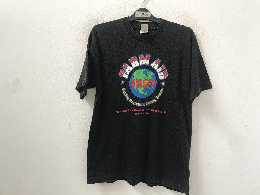 Band Tees × Vintage 90s Farm Aid 1997 Saving America's Family Farms, Neil Young Size US L / EU 52-54 / 3 - 2 Thumbnail