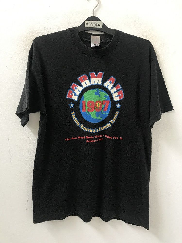 Band Tees × Vintage 90s Farm Aid 1997 Saving America's Family Farms, Neil Young Size US L / EU 52-54 / 3 - 1 Thumbnail