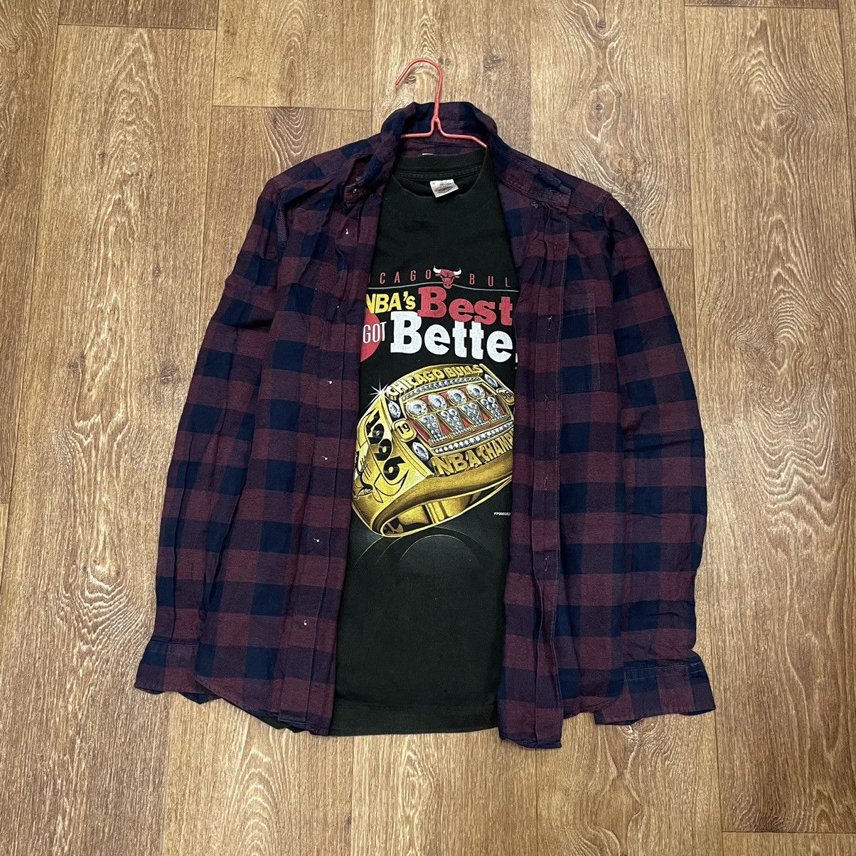 Vintage Vintage 90s Checkered Shirt Grunge Streetwear Layer Slim M Size US M / EU 48-50 / 2 - 1 Thumbnail