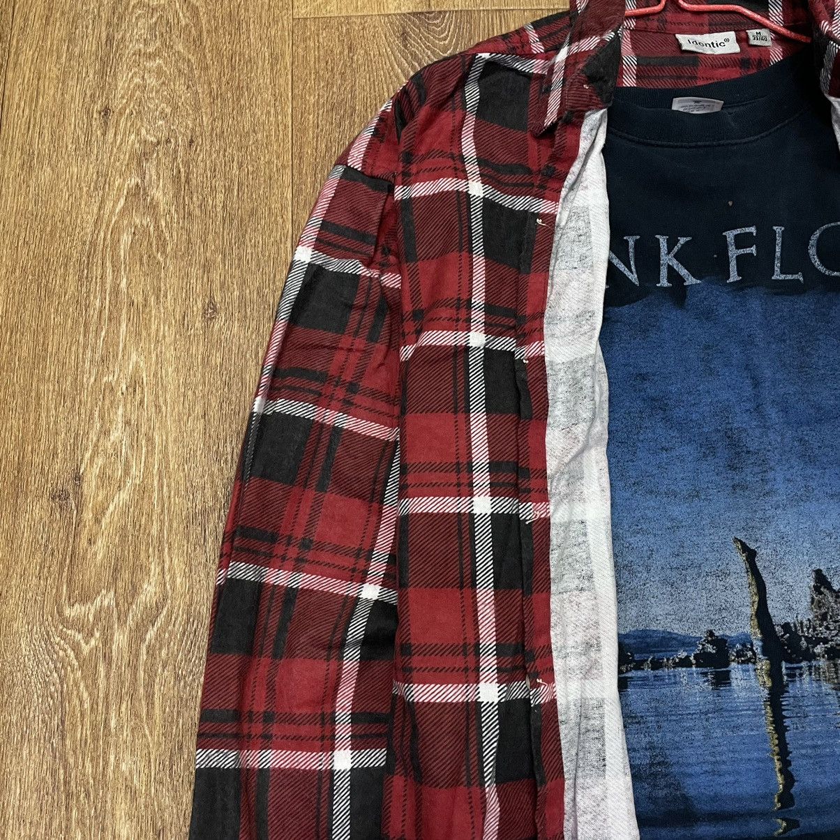 Vintage Vintage 90s Burgundy Plaid Shirt Oversized Grunge Worn M Size US M / EU 48-50 / 2 - 6 Thumbnail