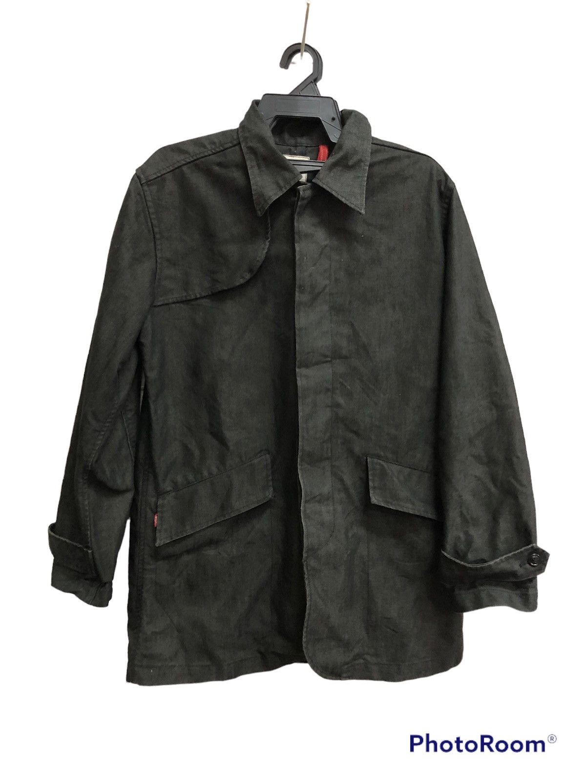image of Levis Levi’S Cordura Long Denim Jacket in Black, Men's (Size Large)