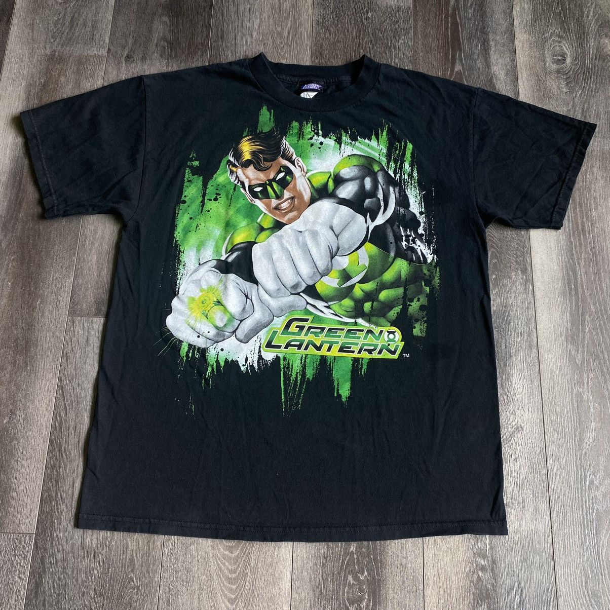 DC Comics Vintage 2000s Justice League Green Lantern Graphic Logo Tee Size US L / EU 52-54 / 3 - 1 Thumbnail