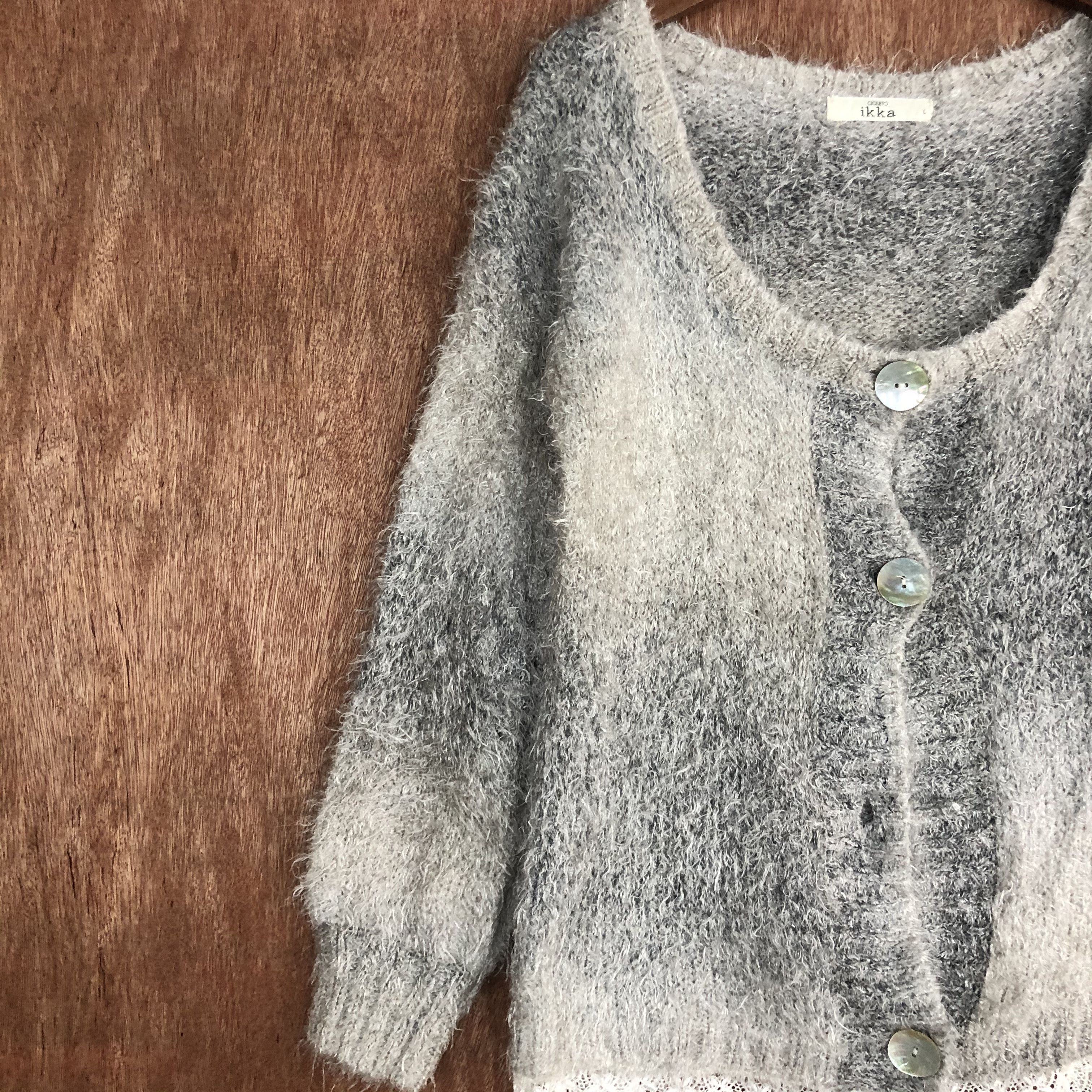Homespun Knitwear × Japanese Brand DLL Ciqueto Ikka Grey Mohair Shag Shaggy Knitwear #c531 Size US M / EU 48-50 / 2 - 9 Thumbnail